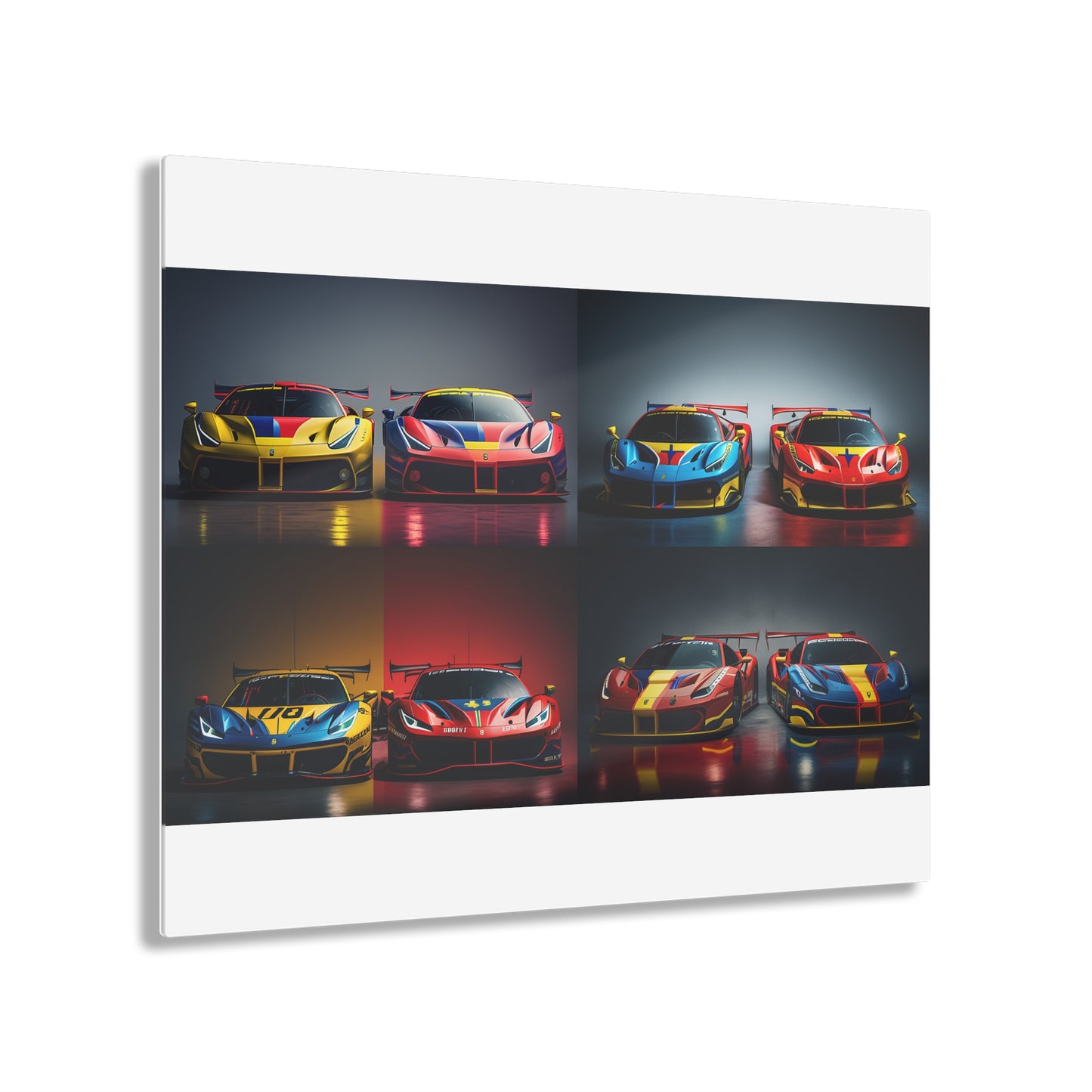 Acrylic Prints Ferrari Red Blue 5