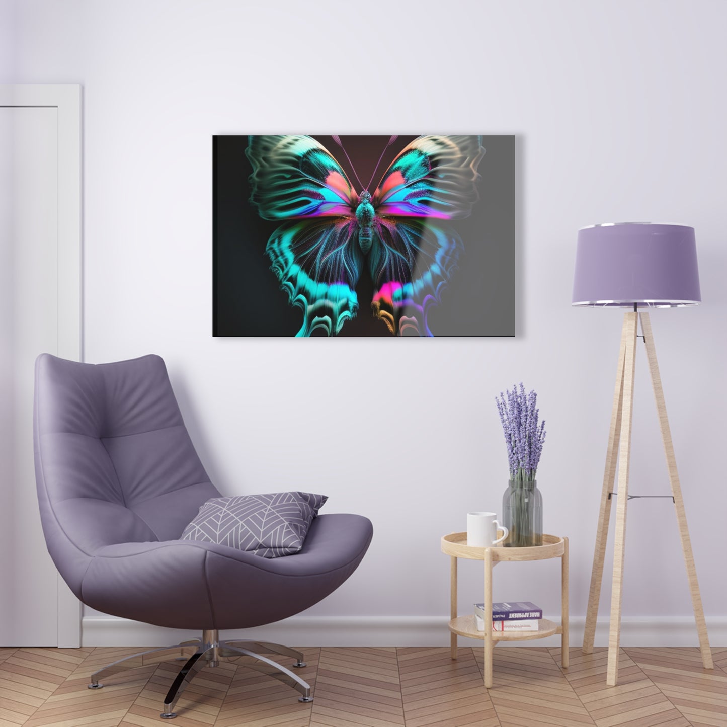 Acrylic Prints Neon Butterfly Fusion 3