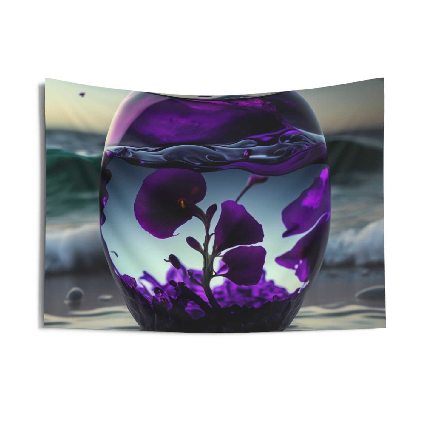 Indoor Wall Tapestries Purple Sweet pea in a vase 4