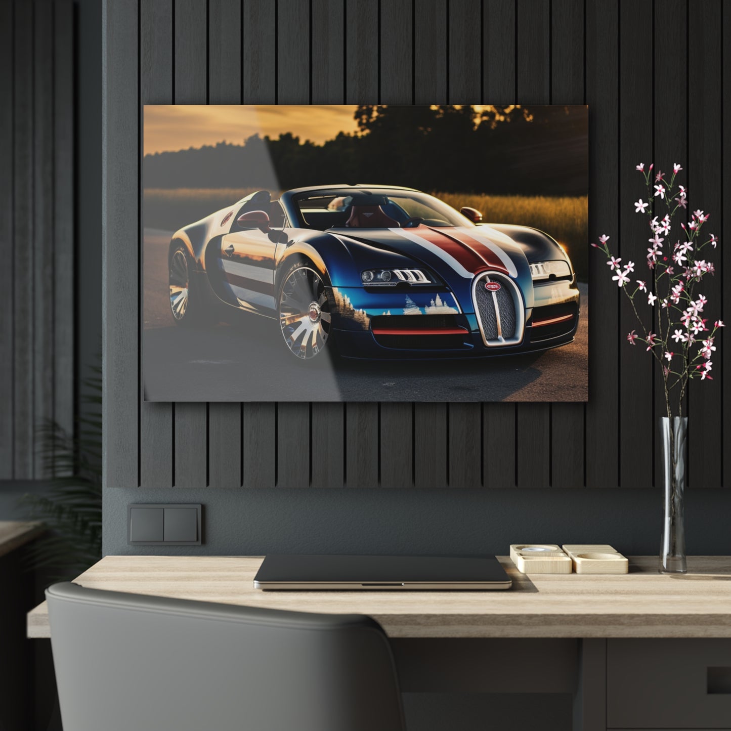 Acrylic Prints Bugatti Flag American 3