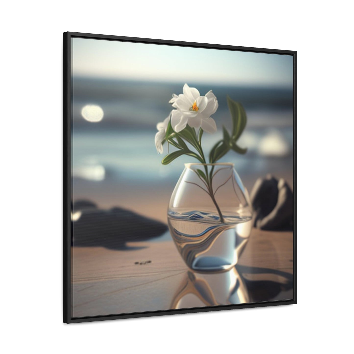 Gallery Canvas Wraps, Square Frame Jasmine glass vase 3