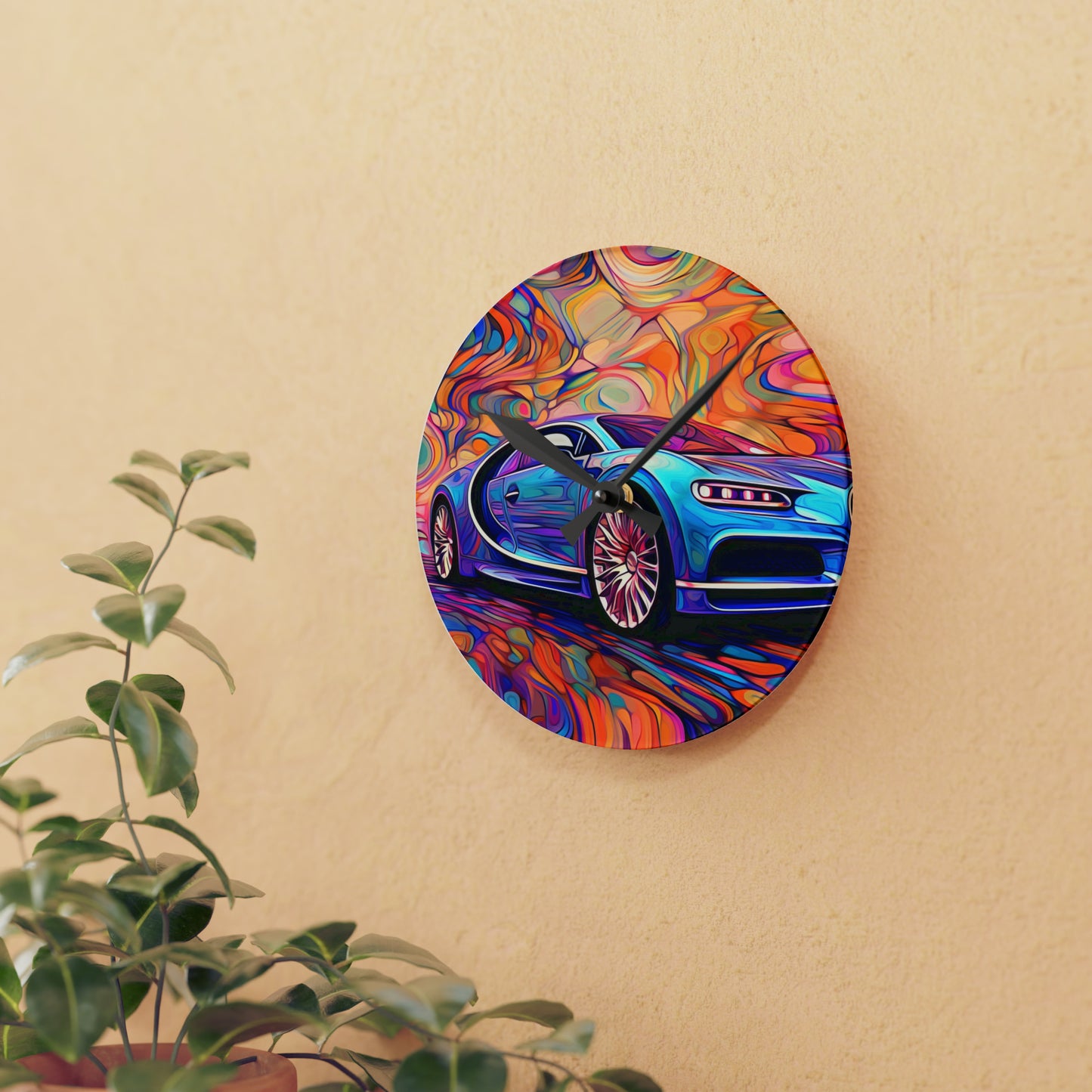 Acrylic Wall Clock Bugatti Abstract Concept 3