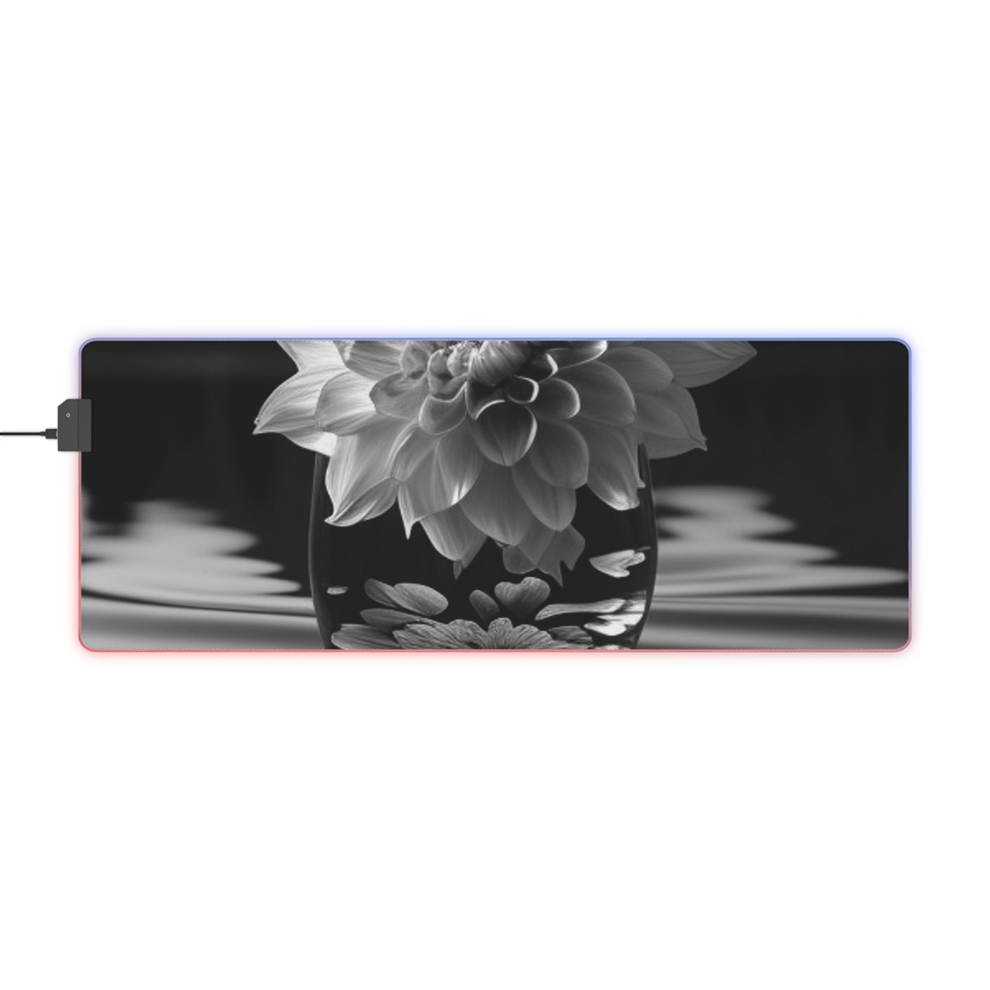 LED Gaming Mouse Pad White Dahlia 4