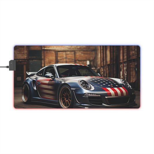 LED Gaming Mouse Pad American Flag Porsche 1