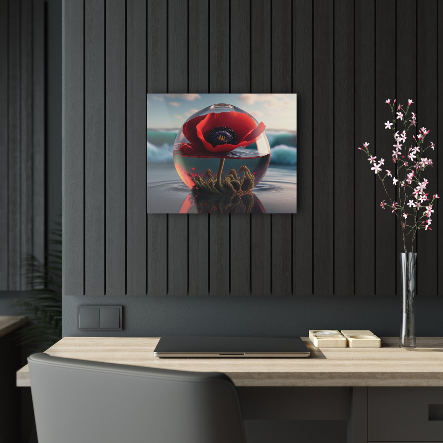 Acrylic Prints Red Anemone in a Vase 4