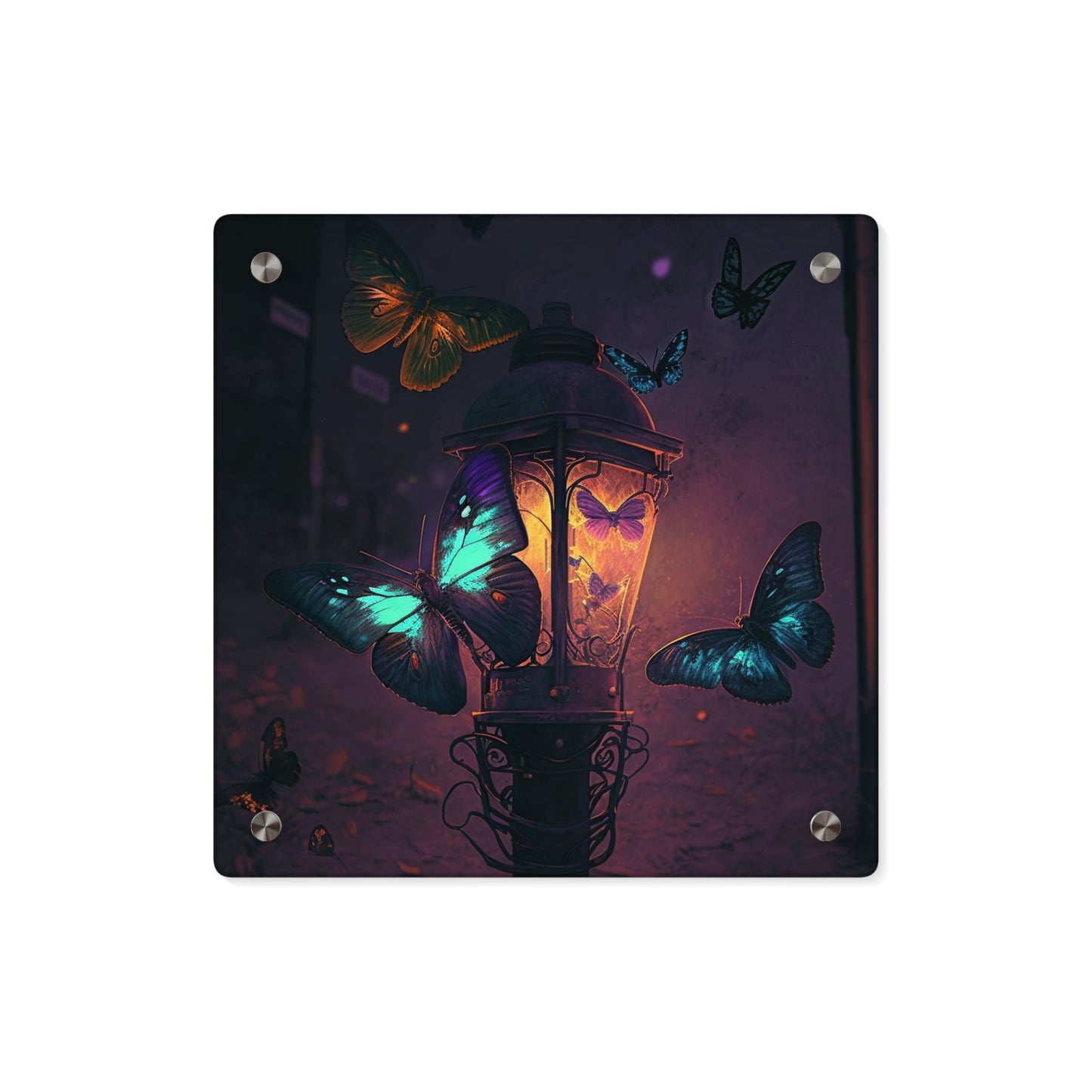 Acrylic Wall Art Panels Street Light Butterfly 4