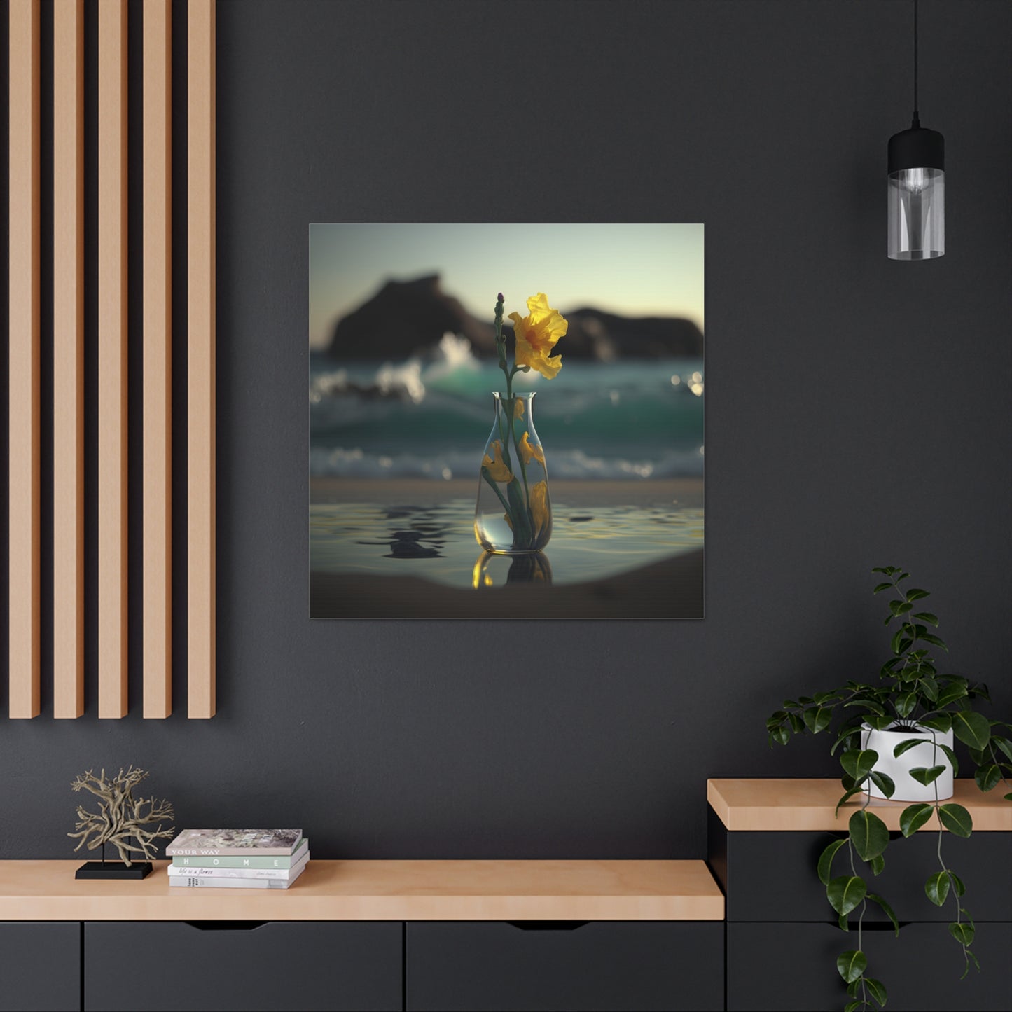 Canvas Gallery Wraps Yellow Gladiolus glass 2