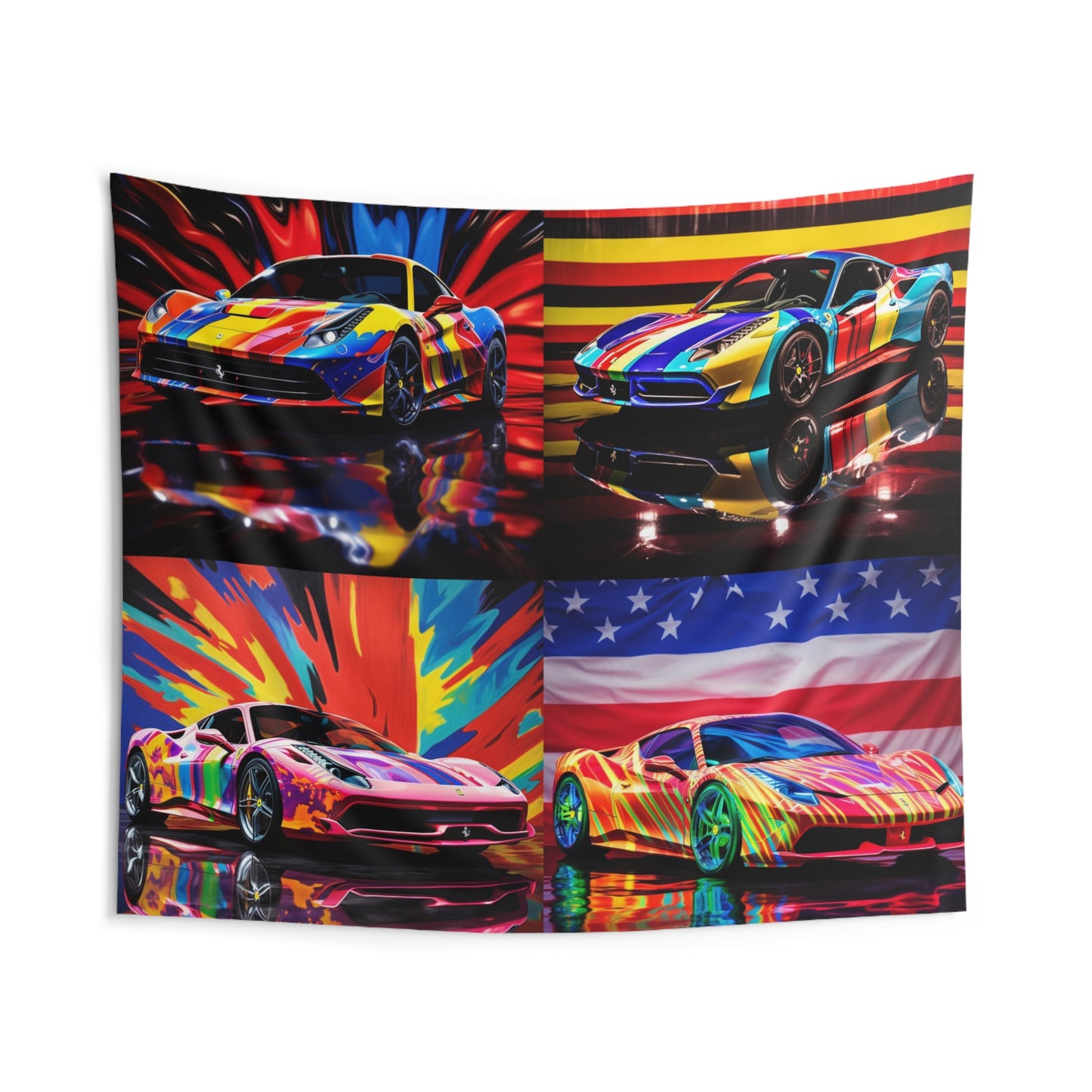 Indoor Wall Tapestries Hyper Colorfull Ferrari 5