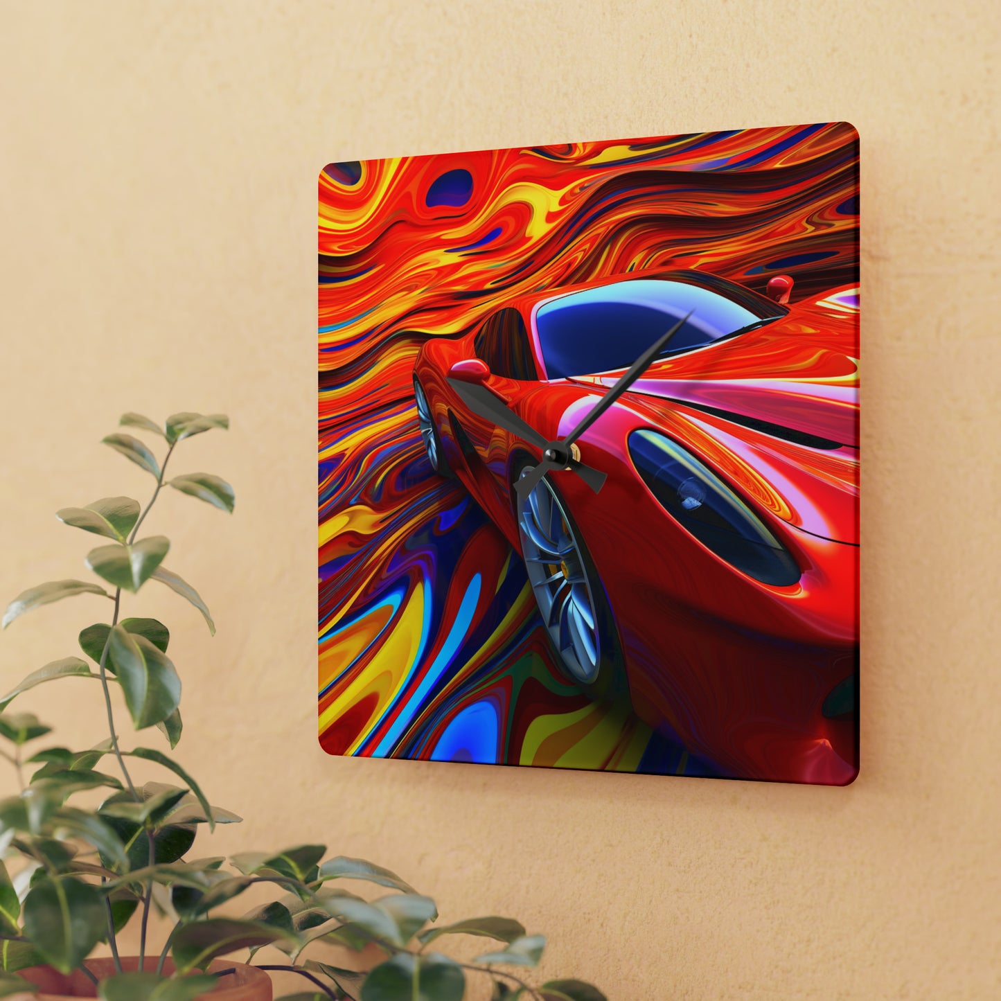 Acrylic Wall Clock Ferrari Water Fusion 4