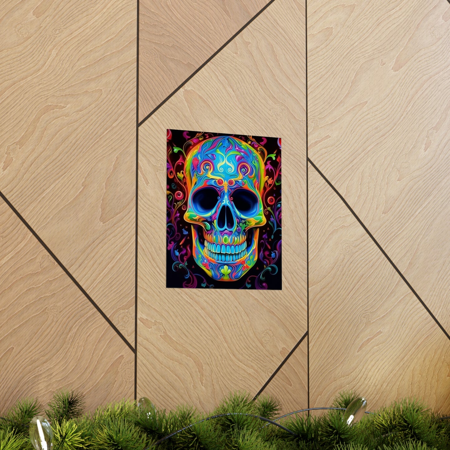 Premium Matte Vertical Posters Macro Skull Color 4
