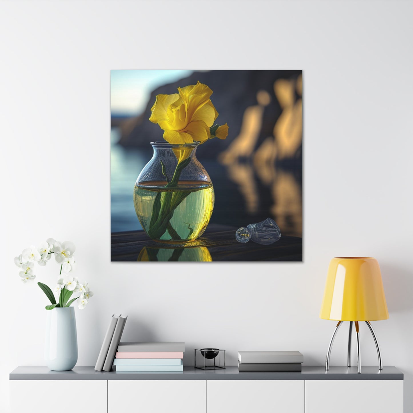 Canvas Gallery Wraps Yellow Gladiolus glass 3