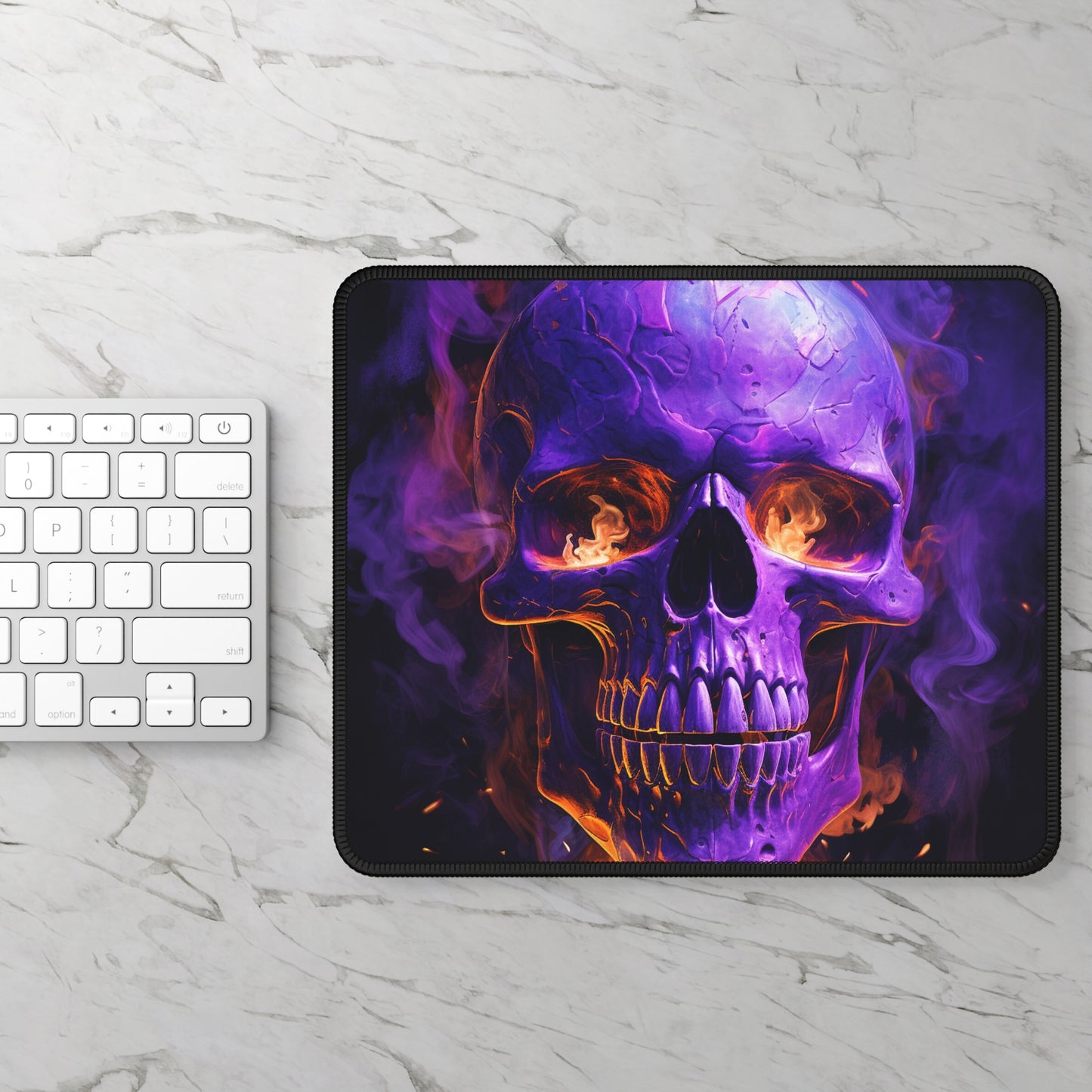 Gaming Mouse Pad  Skull Flames 1