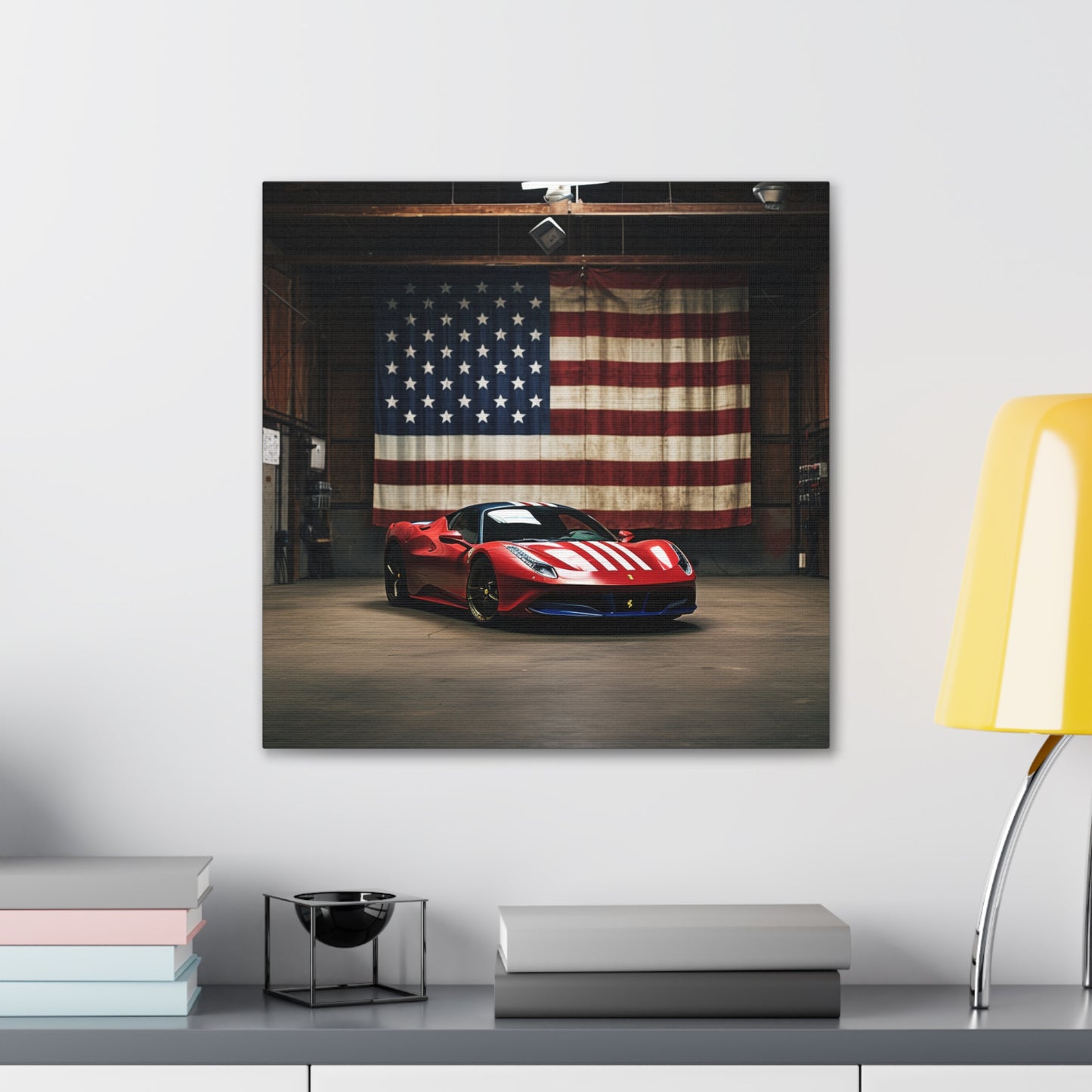 Canvas Gallery Wraps American Flag Farrari 4