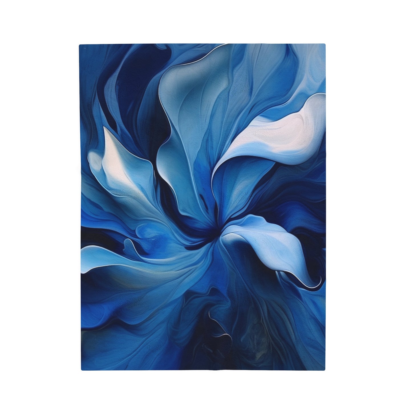 Velveteen Plush Blanket Abstract Blue Tulip 4