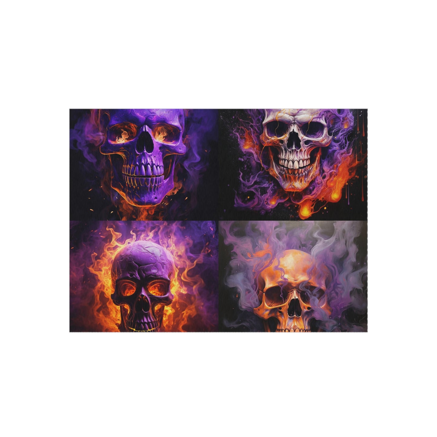 Outdoor Rug  Skull Flames 5