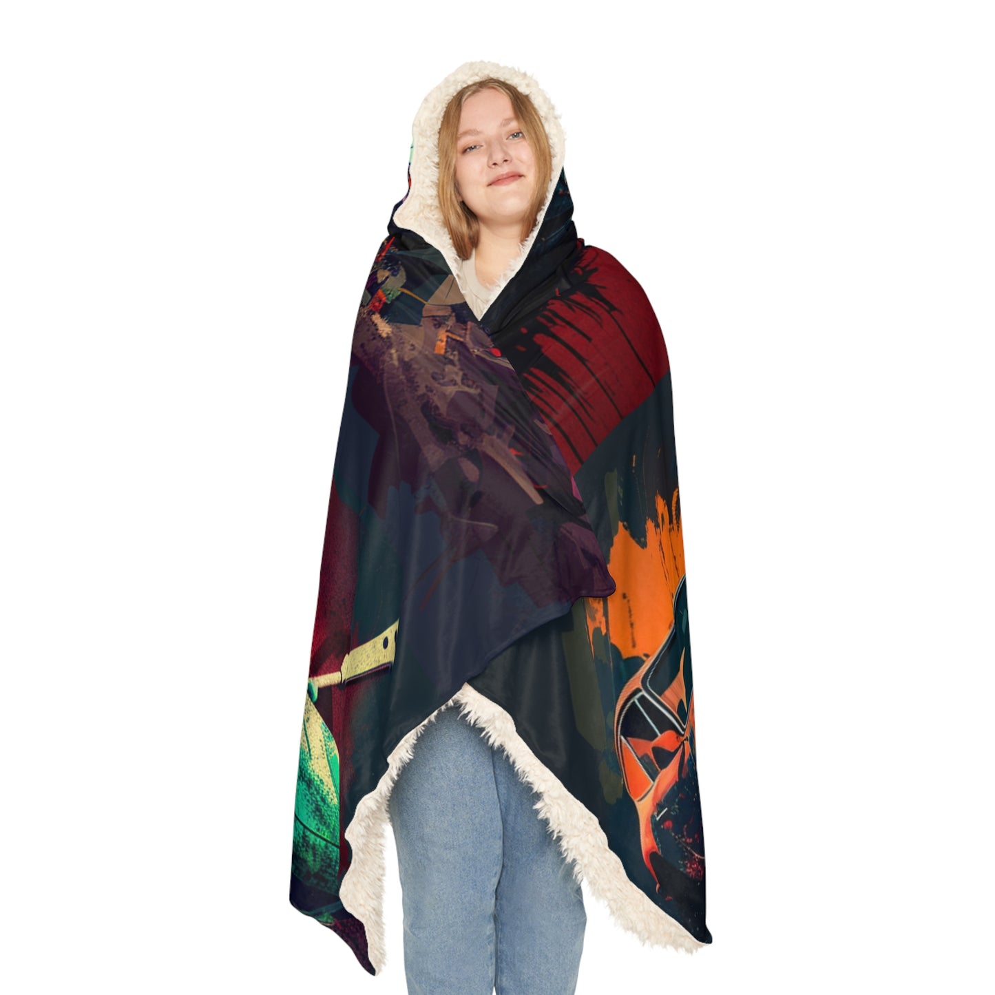 Snuggle Hooded Blanket Porsche Abstract 5