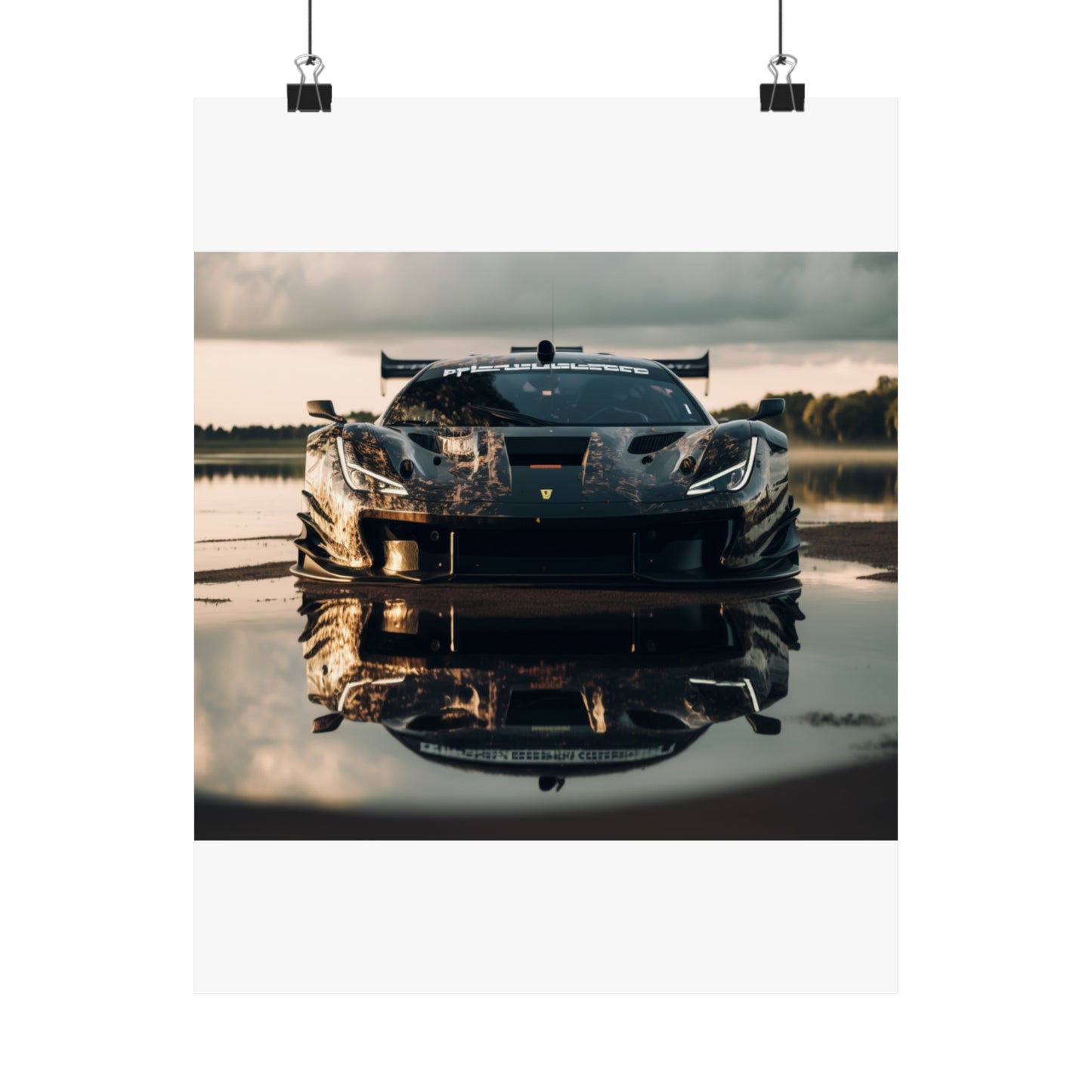 Premium Matte Vertical Posters Ferrari Lake 3