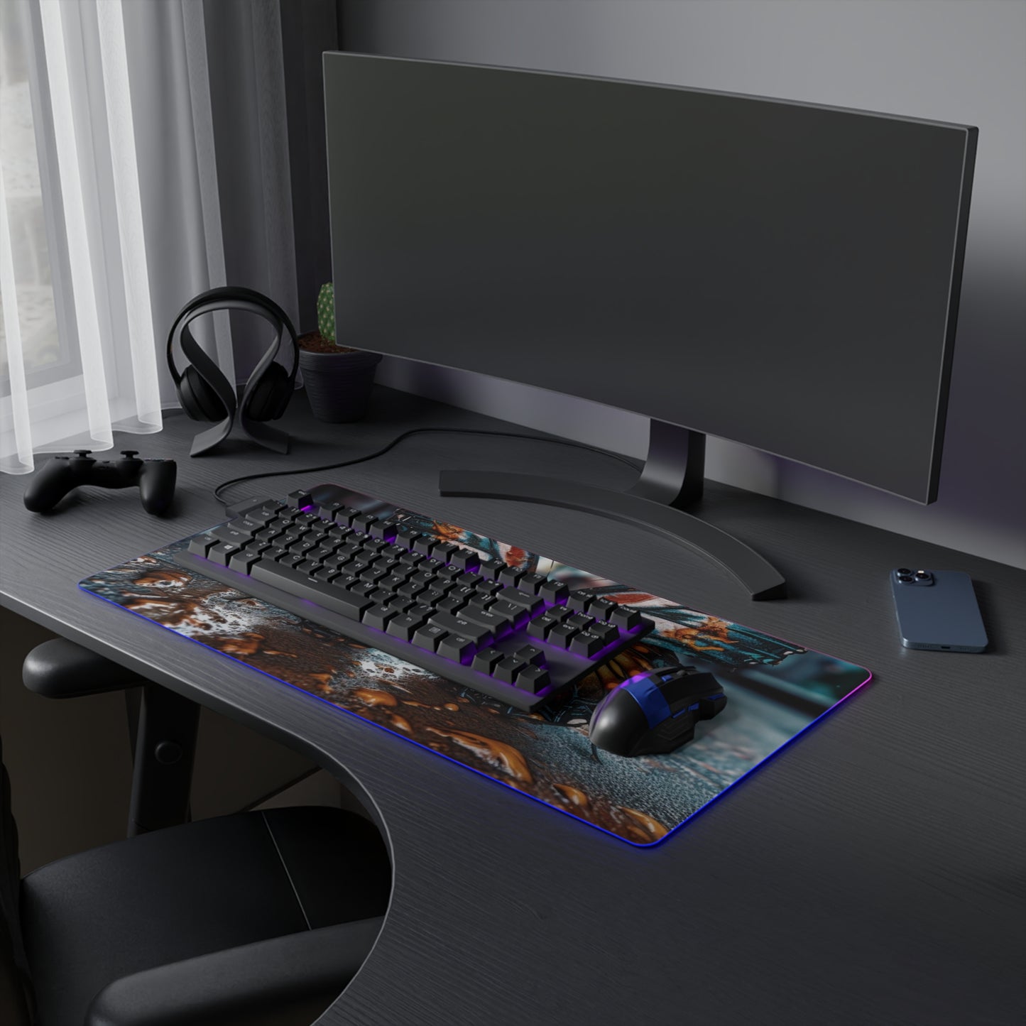 LED Gaming Mouse Pad Water Butterfly Street 3