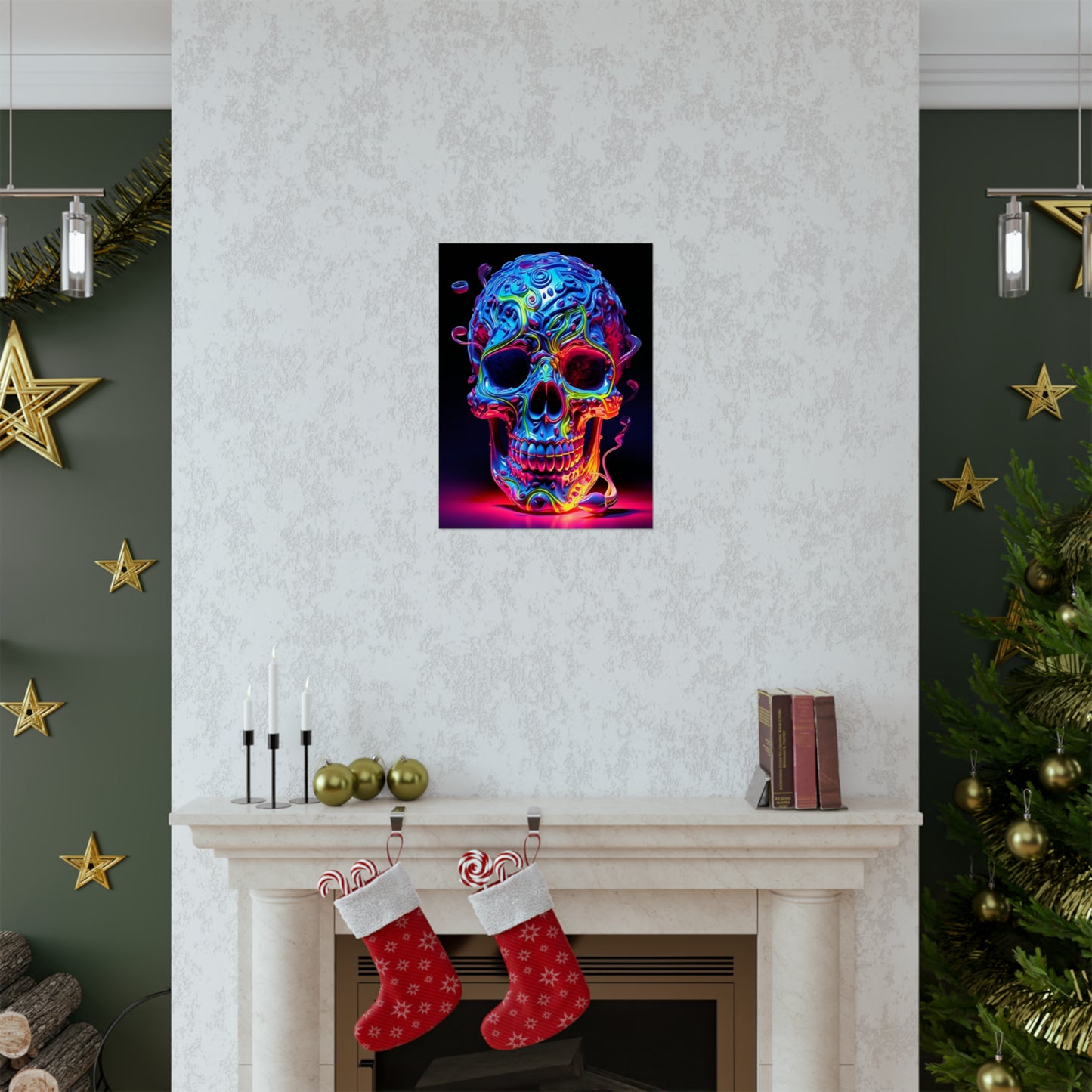 Premium Matte Vertical Posters Macro Skull Color 3