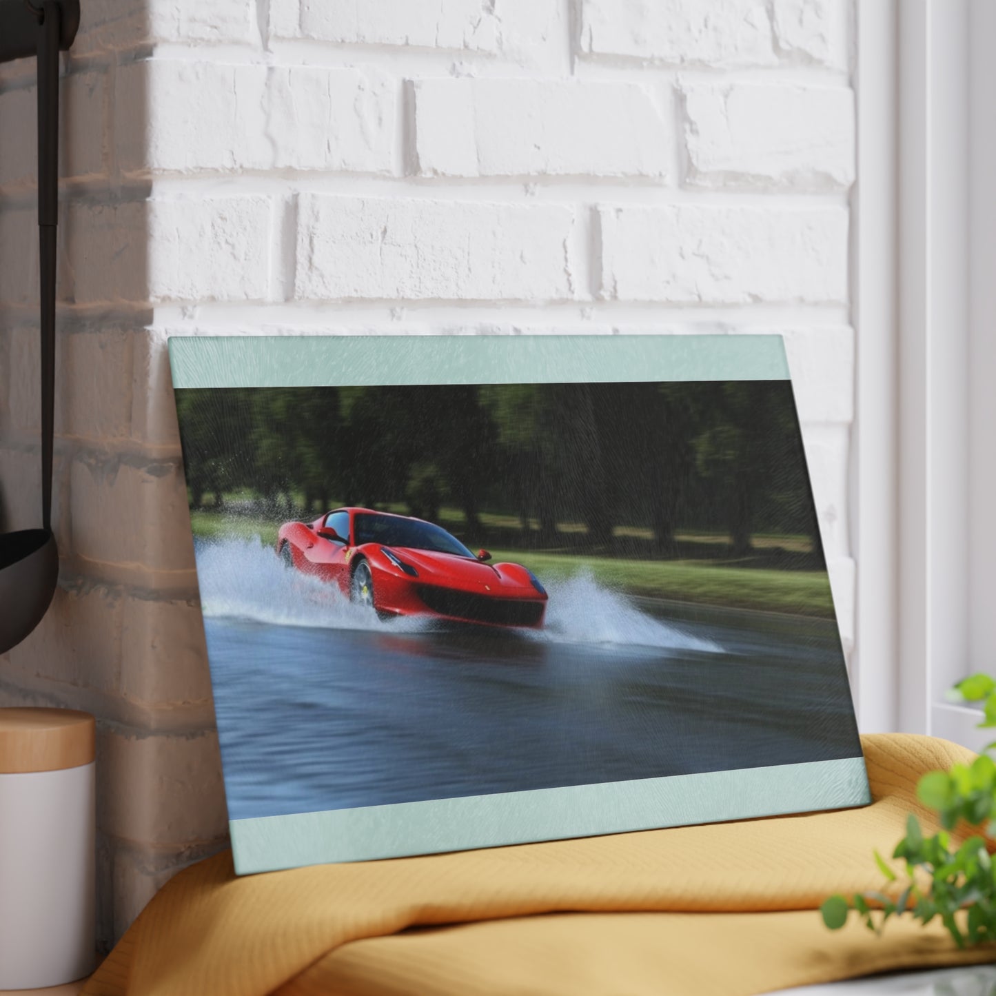 Glass Cutting Board Water Ferrari Splash 3