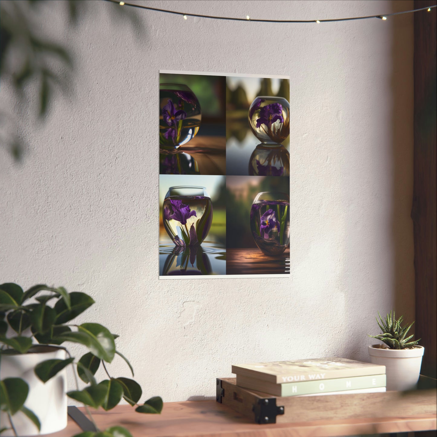 Premium Matte Vertical Posters Purple Iris in a vase 5