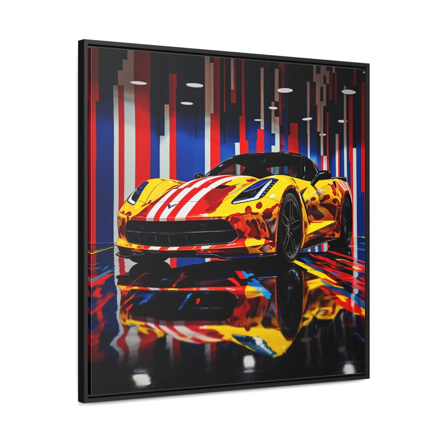 Gallery Canvas Wraps, Square Frame Macro Flag Ferrari 4