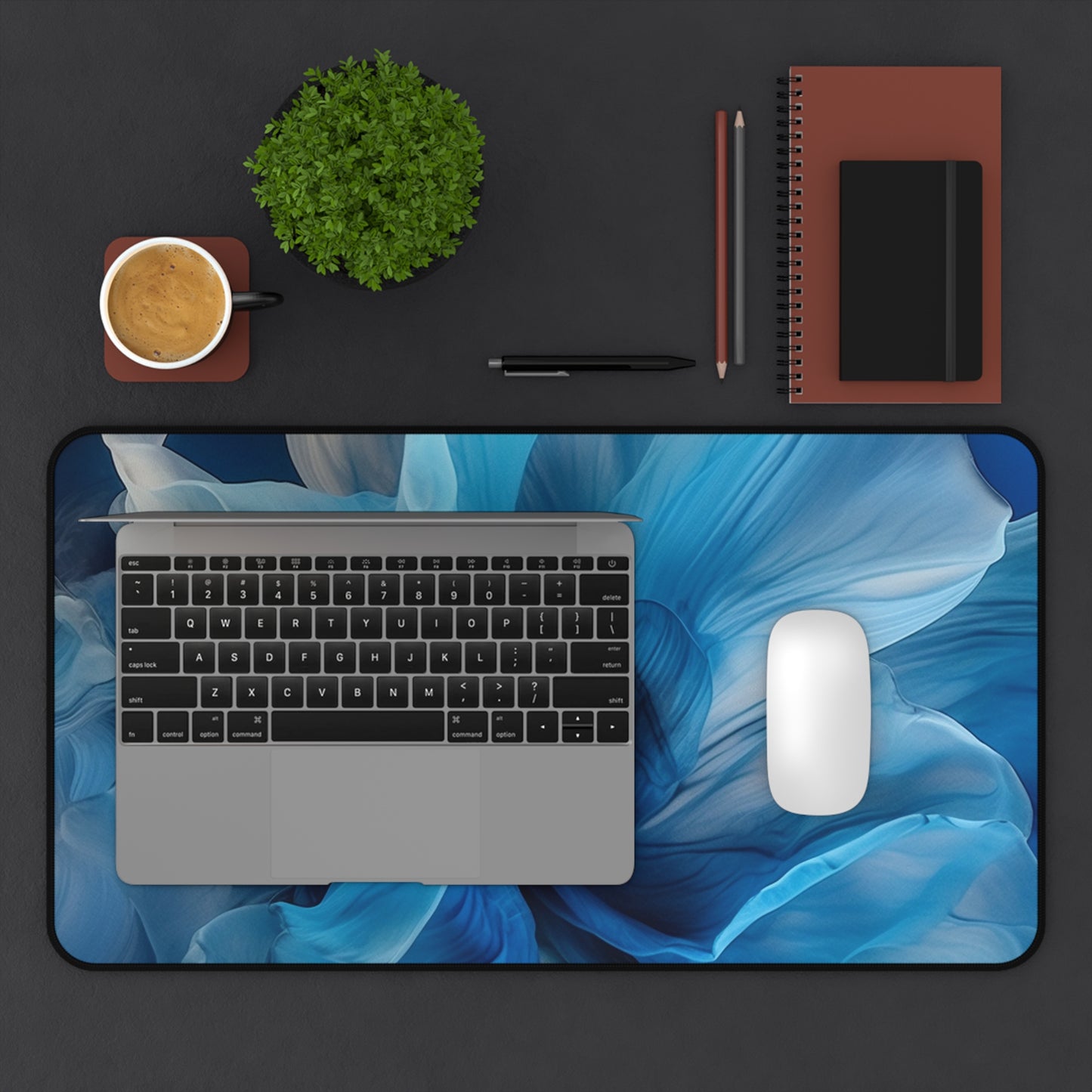 Desk Mat Blue Tluip Abstract 2