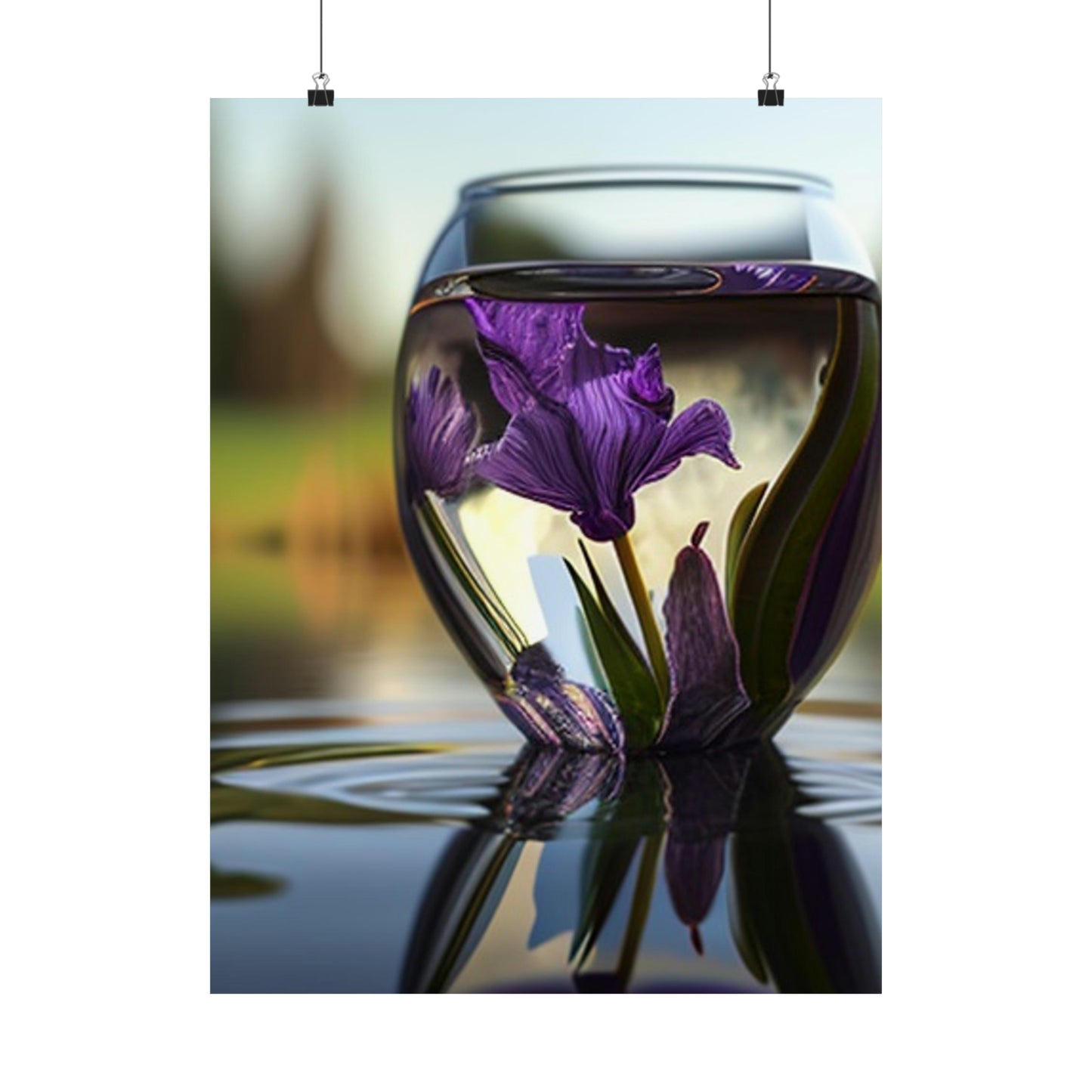 Premium Matte Vertical Posters Purple Iris in a vase 3