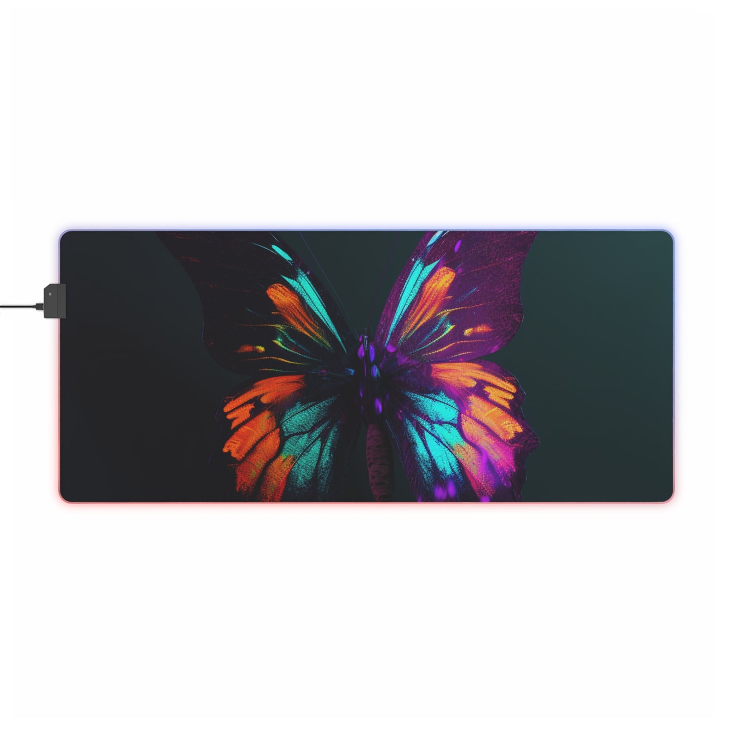 LED Gaming Mouse Pad Hyper Colorful Butterfly Purple 4