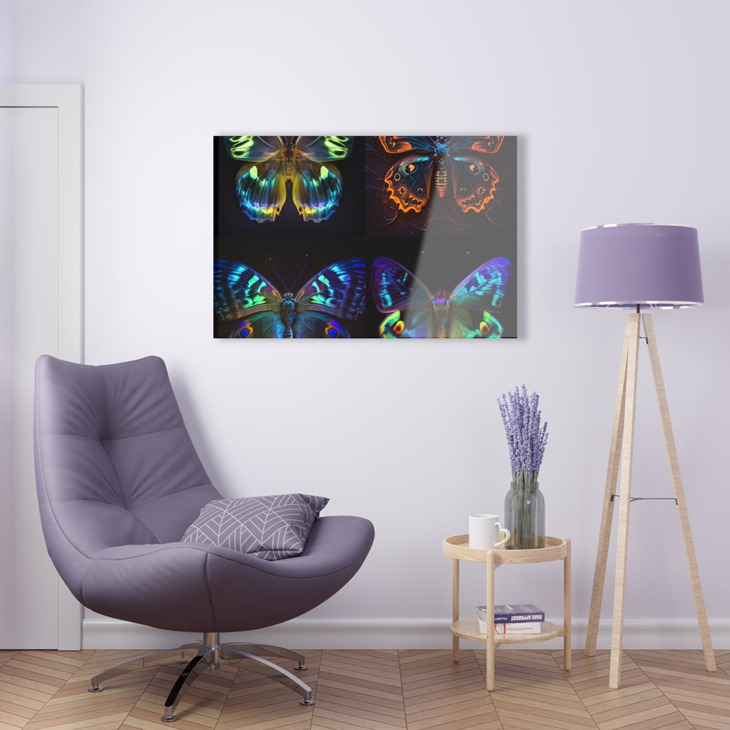 Acrylic Prints Neon Hue Butterfly 5