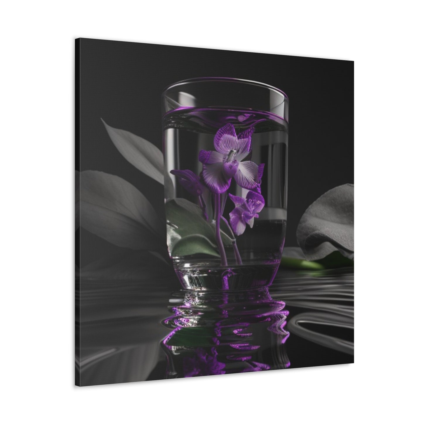 Canvas Gallery Wraps Purple Orchid Glass vase 1