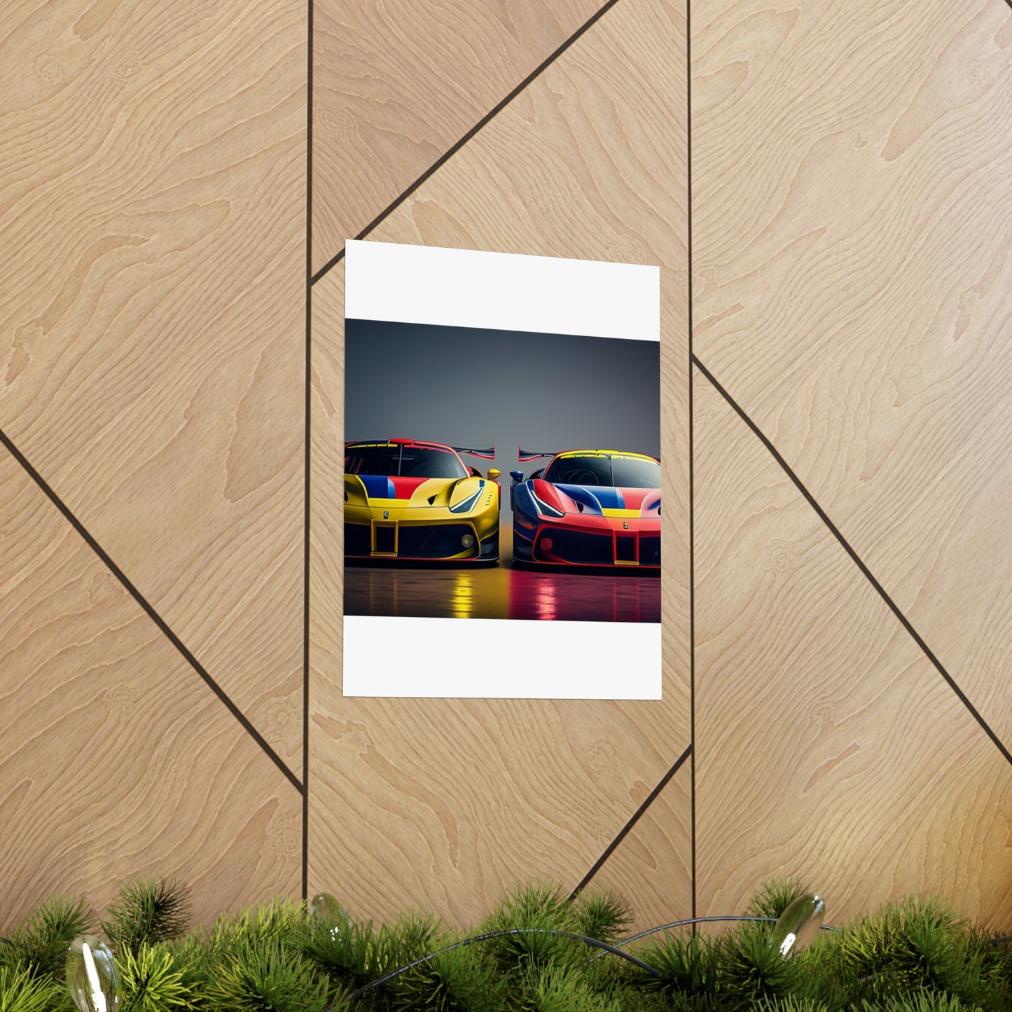 Premium Matte Vertical Posters Ferrari Red Blue 1