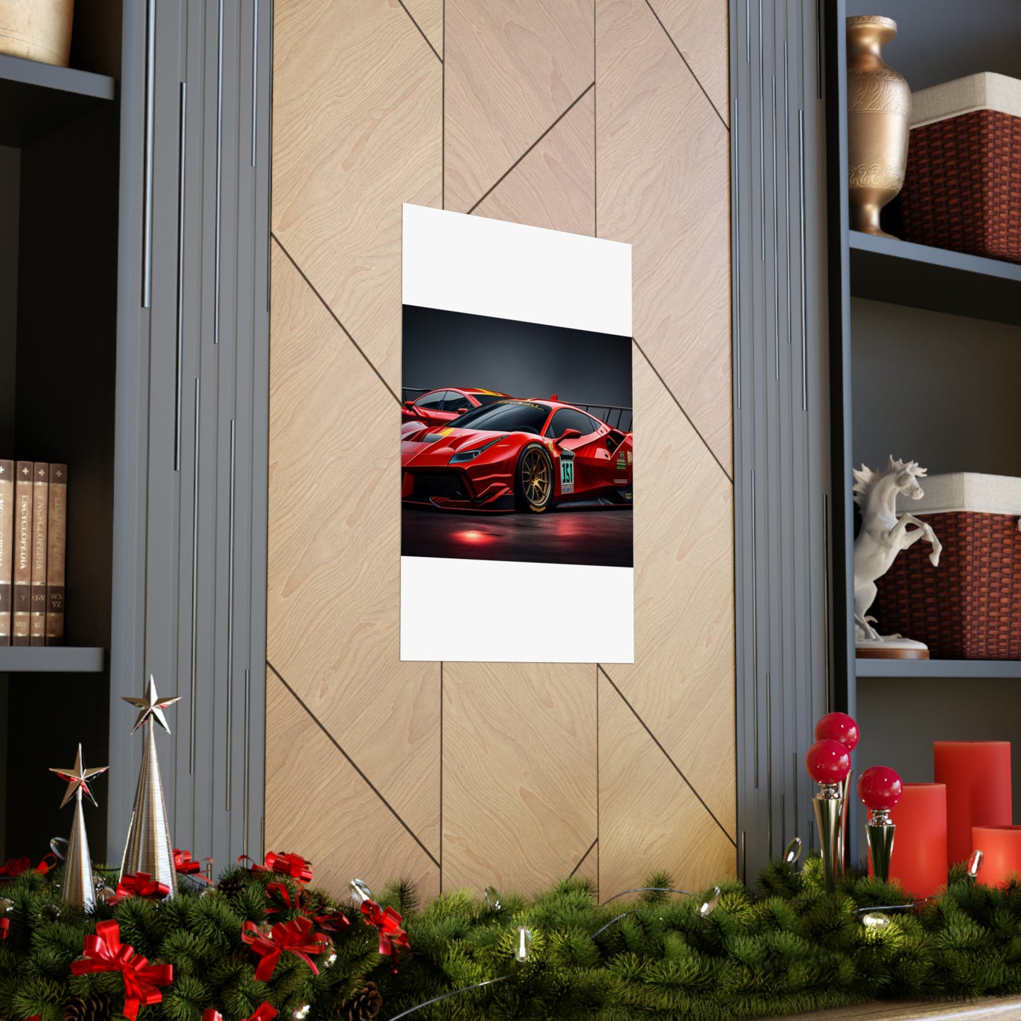 Premium Matte Vertical Posters Ferrari Red 2