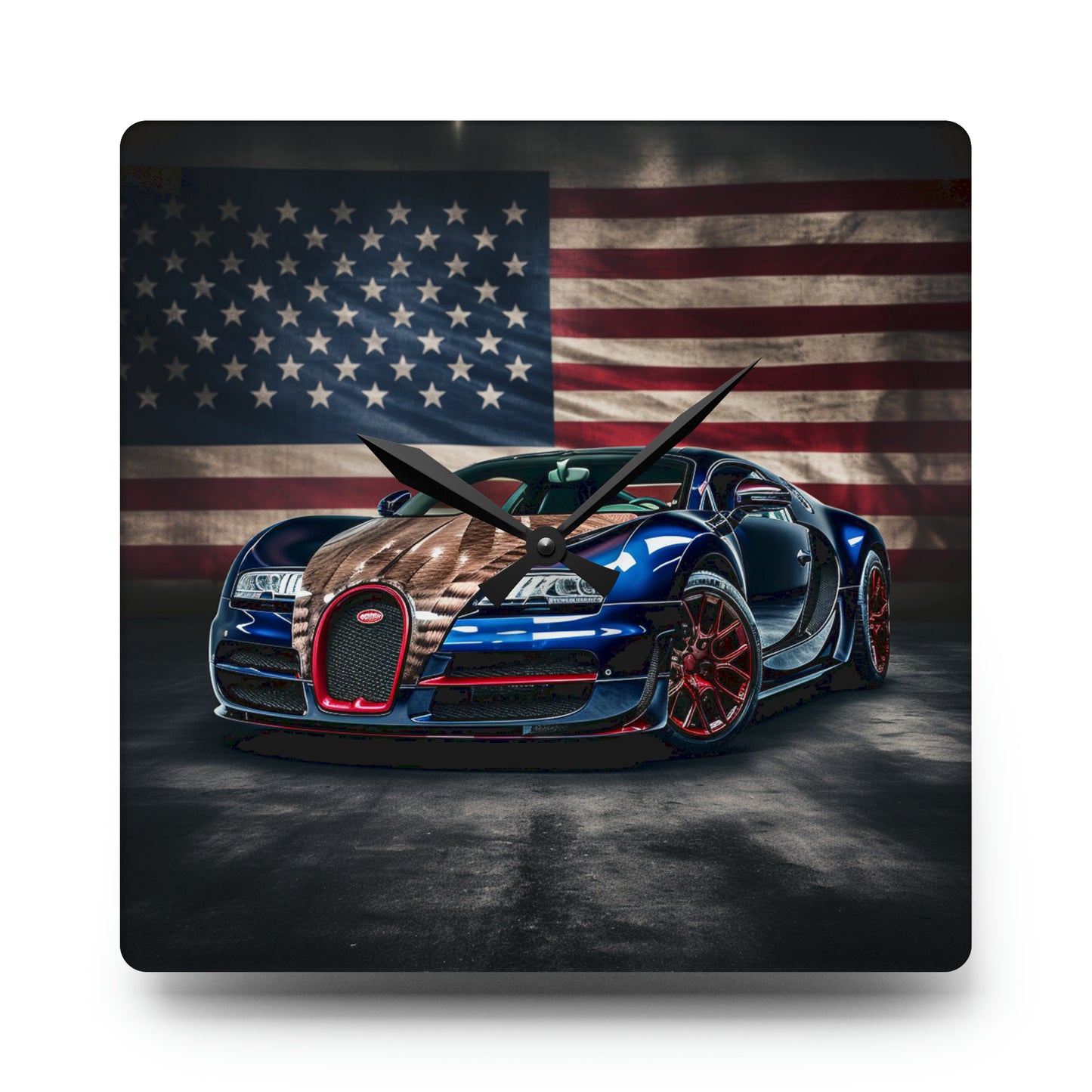 Acrylic Wall Clock Bugatti American Flag 4