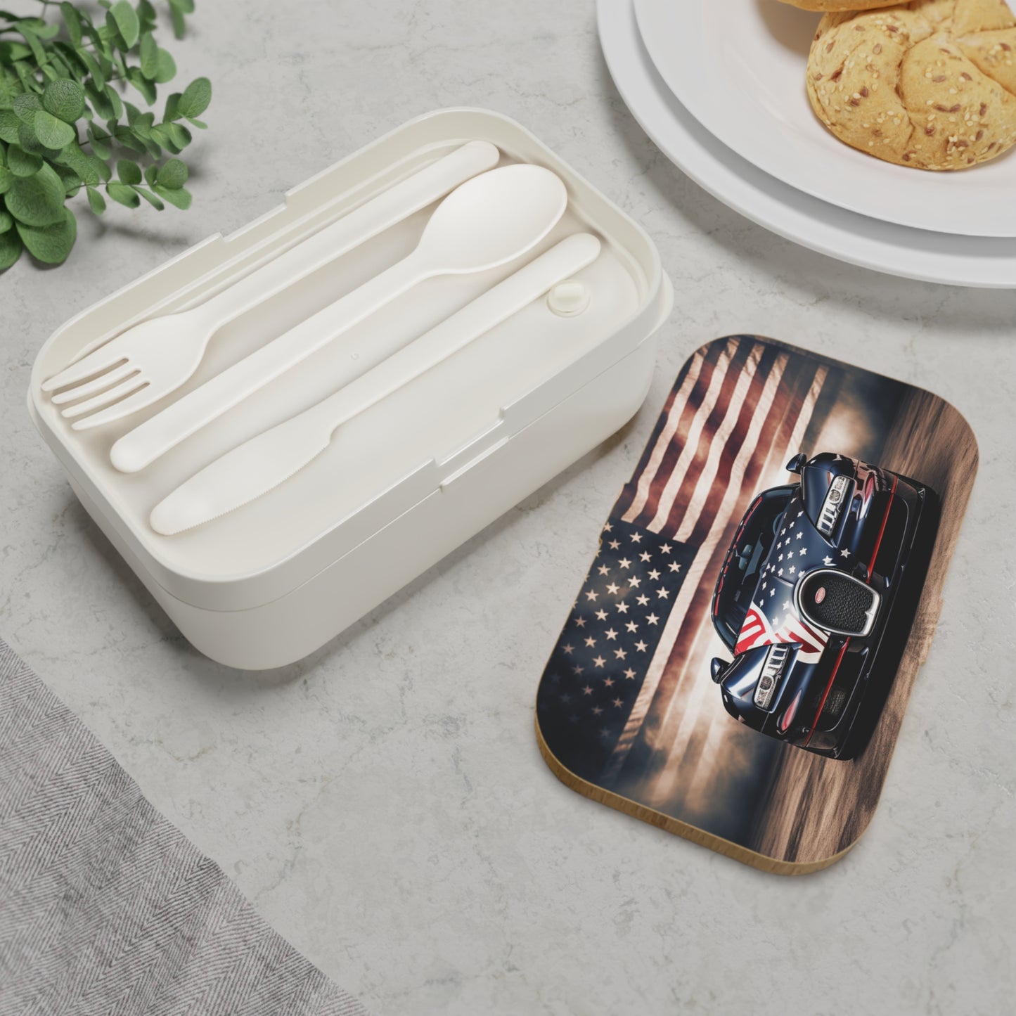 Bento Lunch Box Bugatti American Flag 2