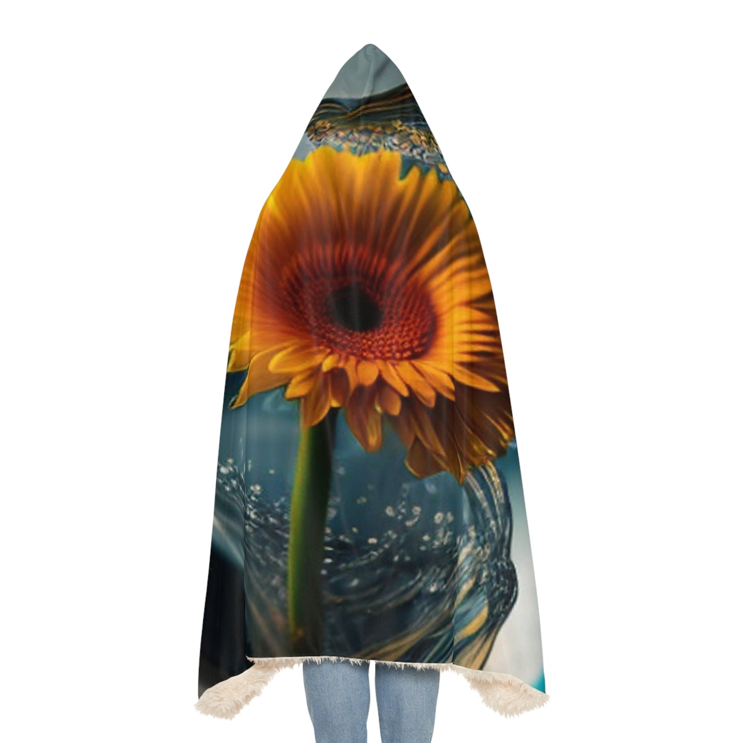 Snuggle Hooded Blanket yello Gerbera glass 3