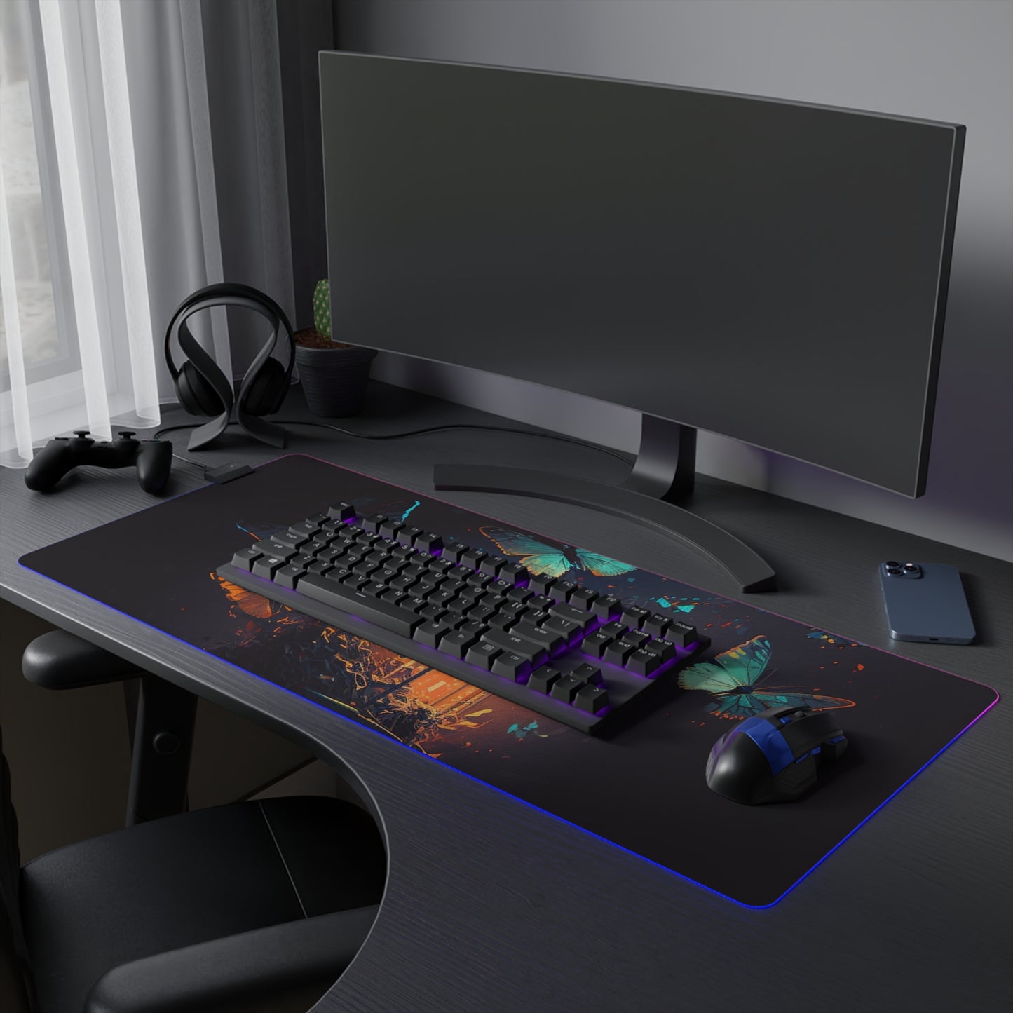 LED Gaming Mouse Pad Street Light Butterfly 1