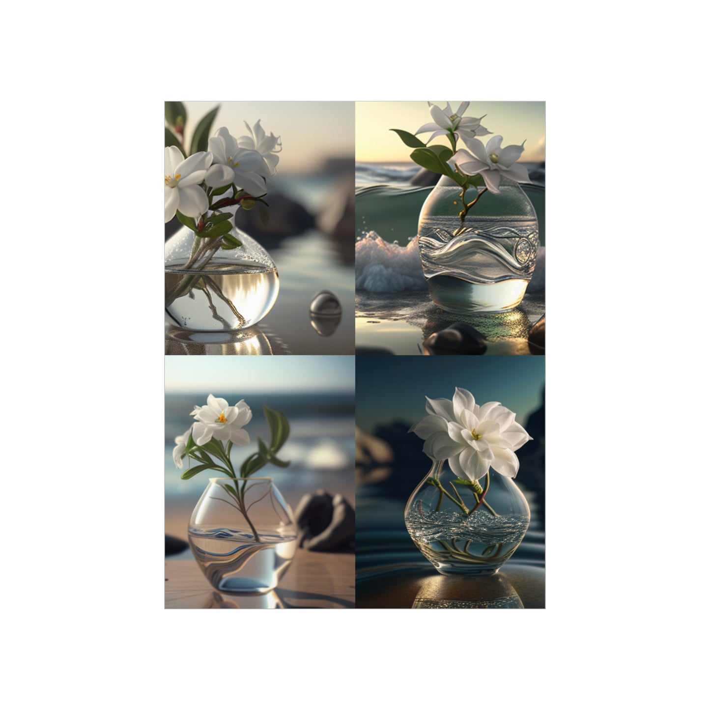 Premium Matte Vertical Posters Jasmine glass vase 5