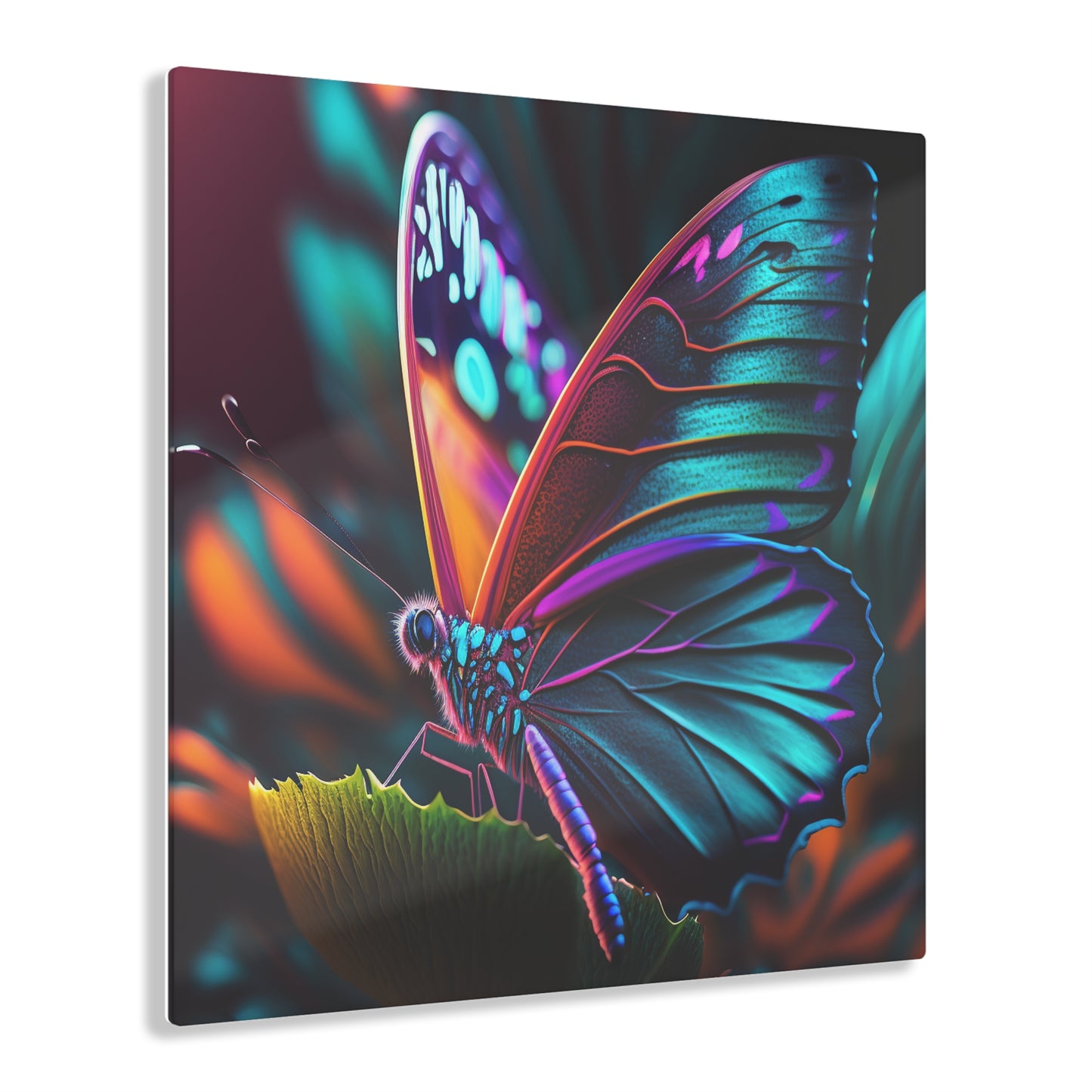 Acrylic Prints Neon Butterfly Macro 1