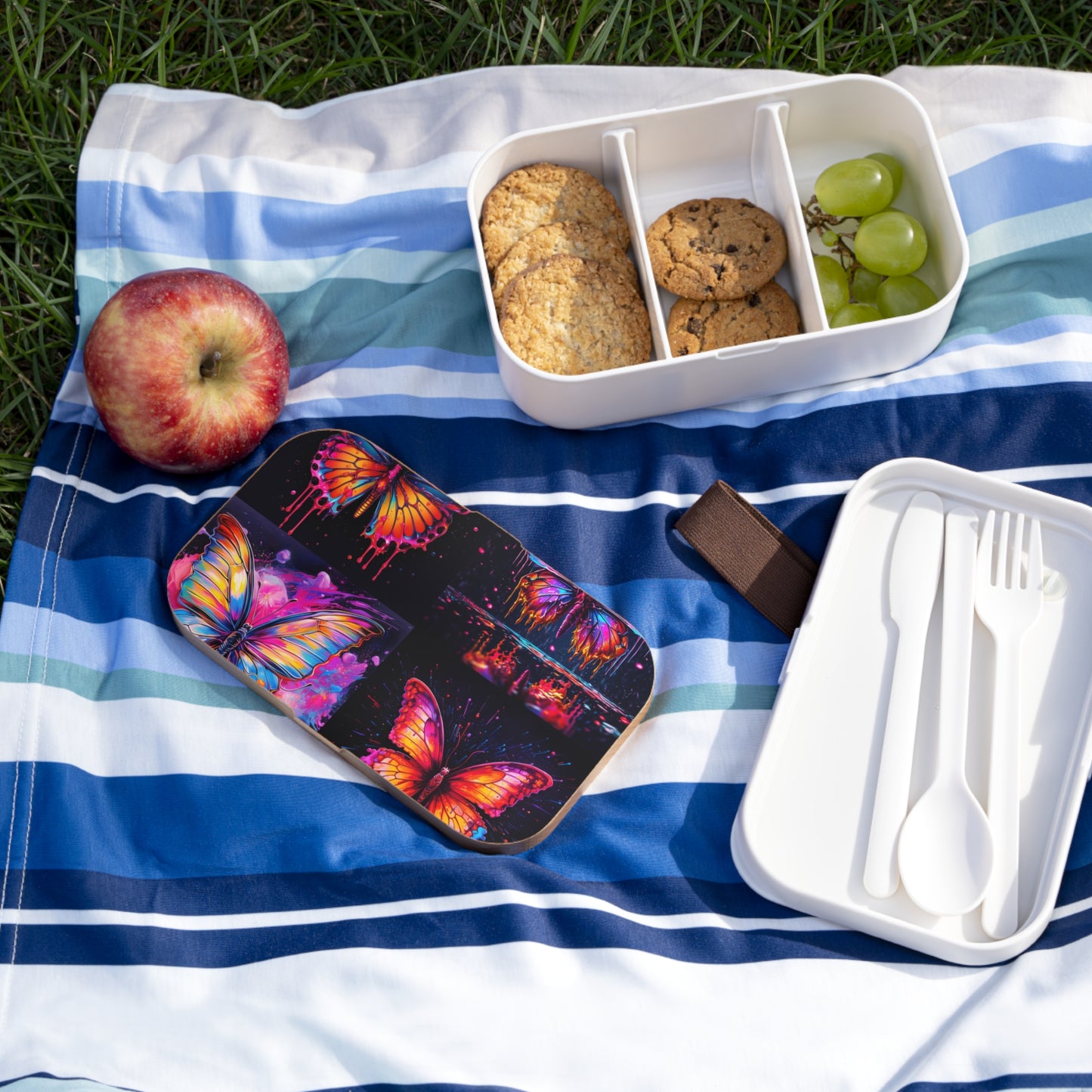 Bento Lunch Box Pink Butterfly Flair 5