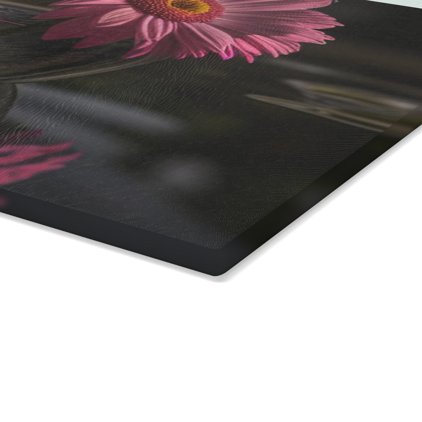 Glass Cutting Board Pink Daisy 2