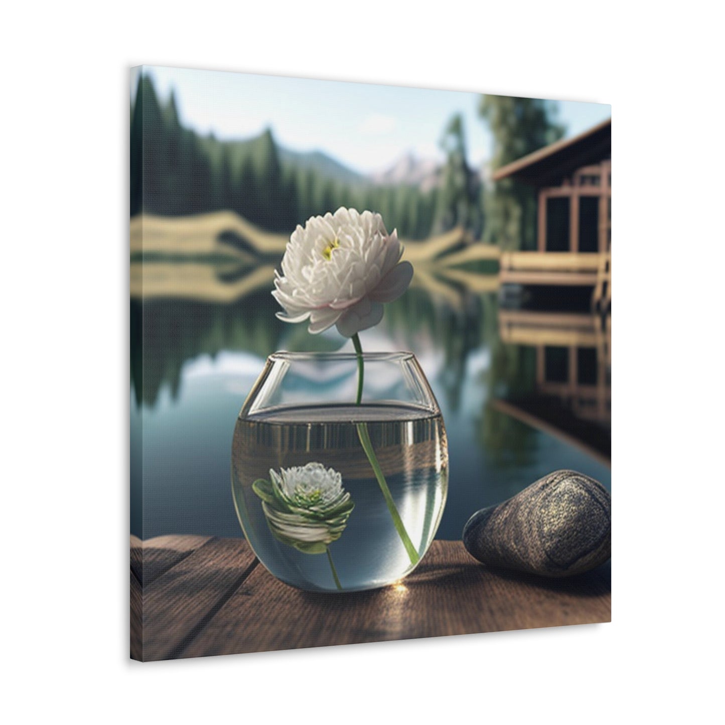 Canvas Gallery Wraps White Peony glass vase 2