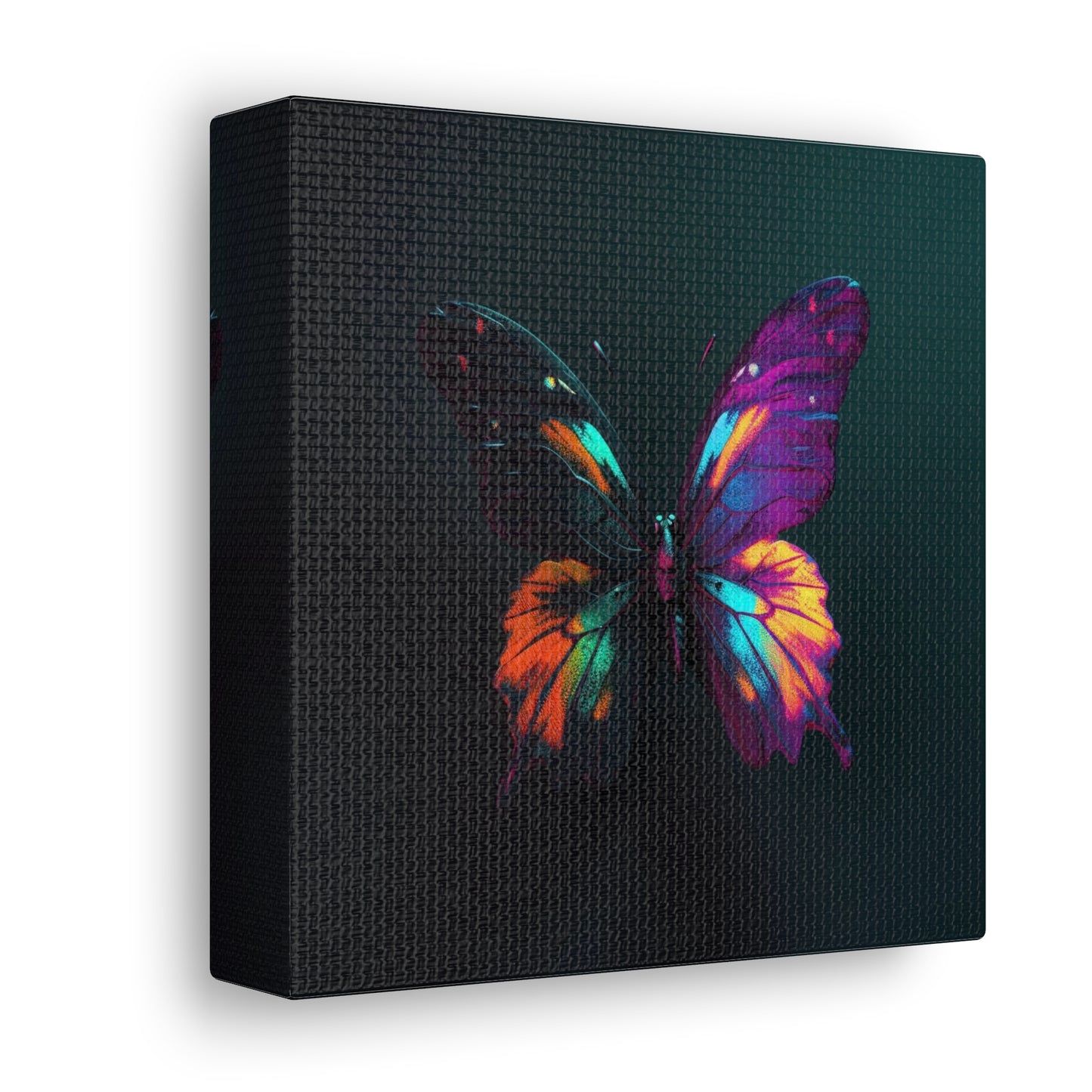 Canvas Gallery Wraps Hyper Colorful Butterfly Purple 3