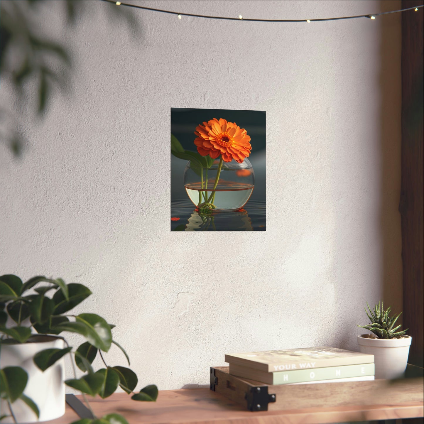 Premium Matte Vertical Posters Orange Zinnia 2