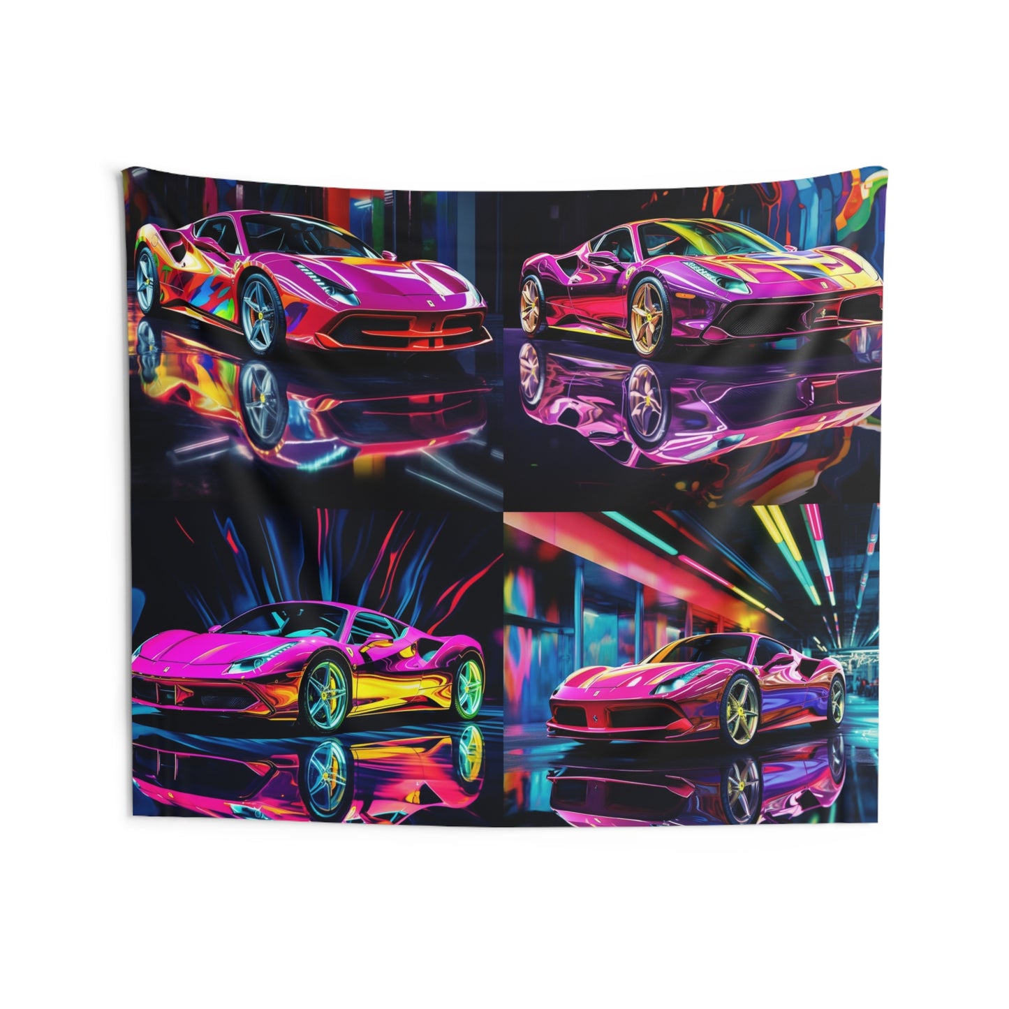 Indoor Wall Tapestries Pink Macro Ferrari 5