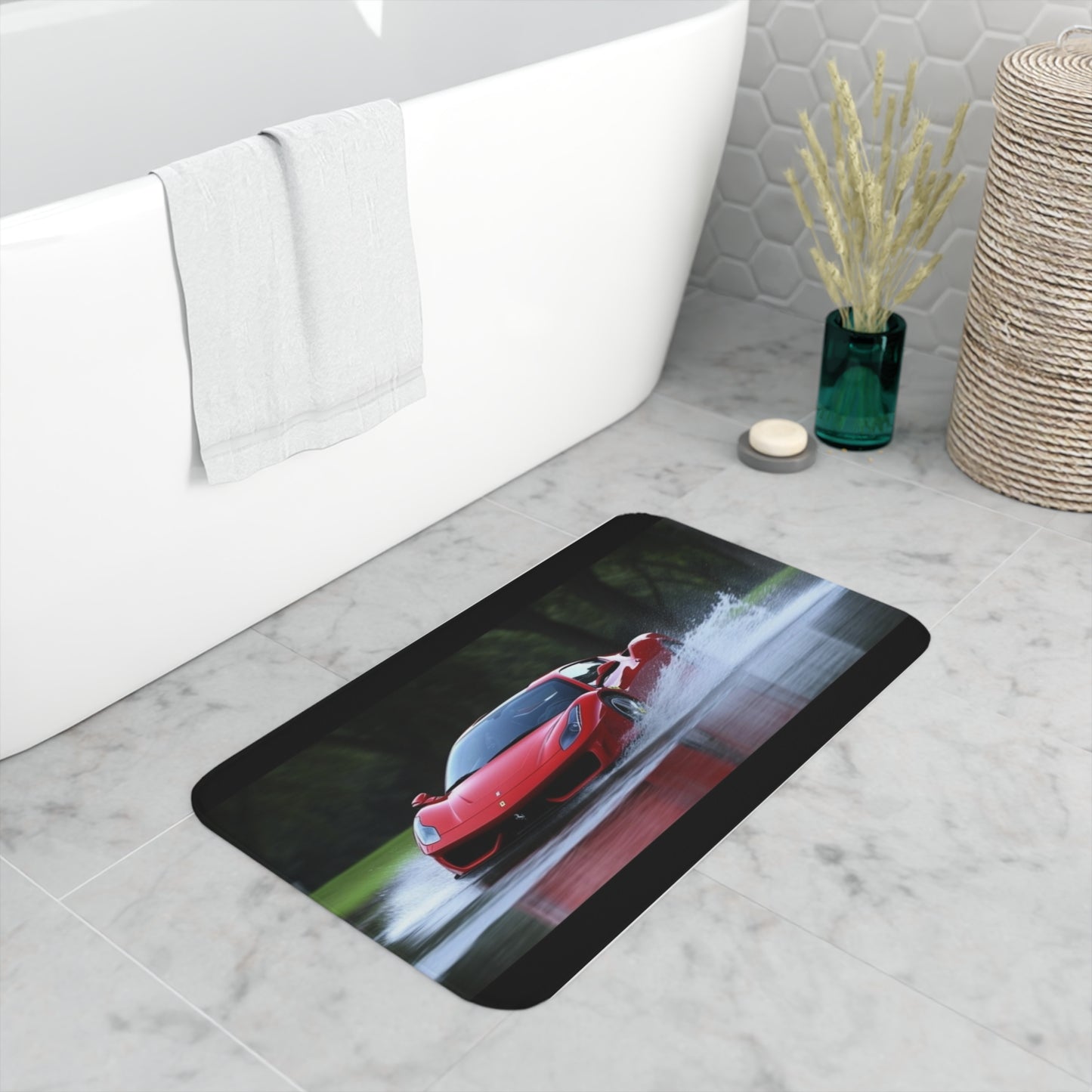 Memory Foam Bath Mat Water Ferrari Splash 2