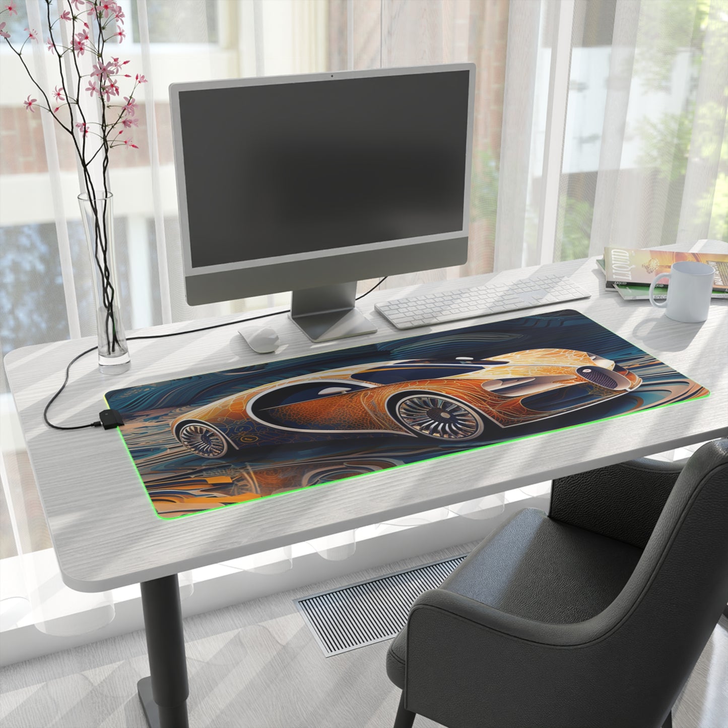 LED Gaming Mouse Pad Bugatti Abstract Flair 1