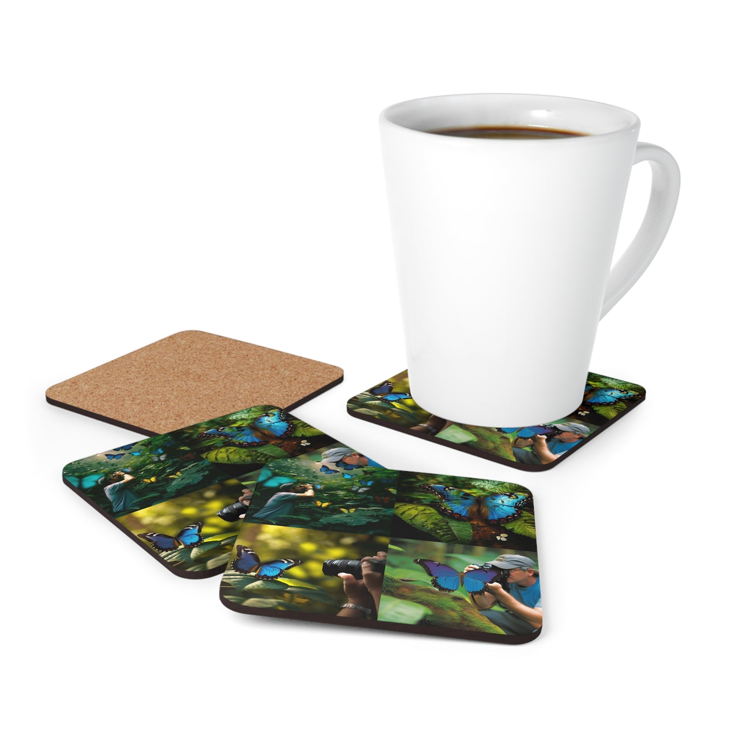 Corkwood Coaster Set Jungle Butterfly 5