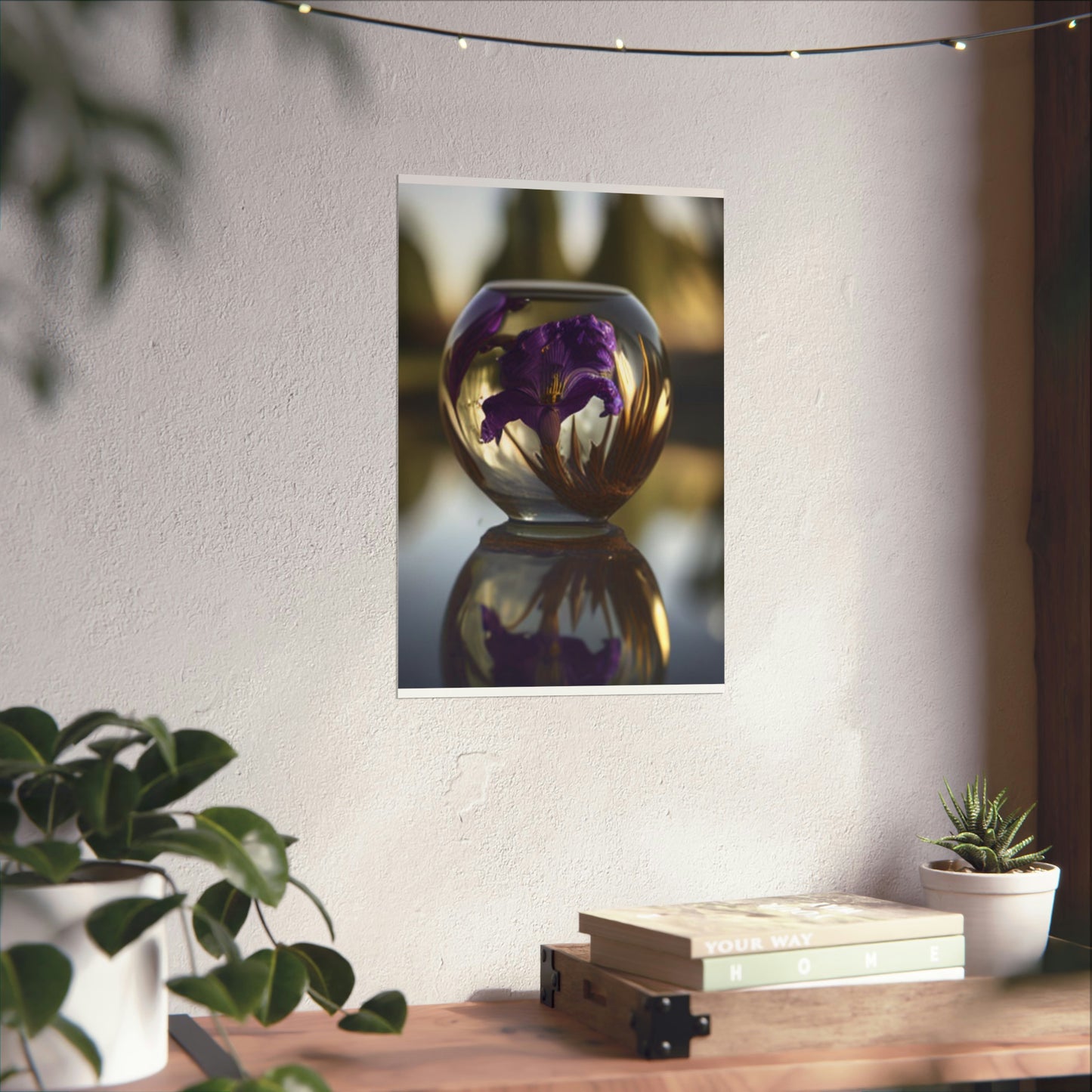 Premium Matte Vertical Posters Purple Iris in a vase 2