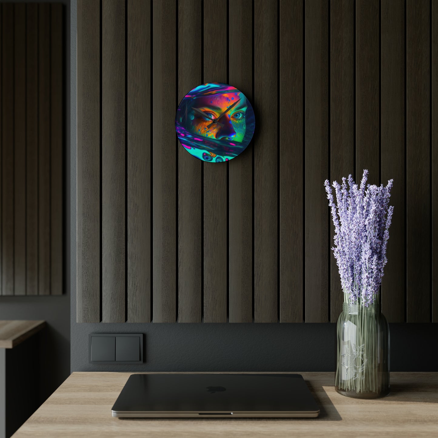 Acrylic Wall Clock Florescent Glow 3